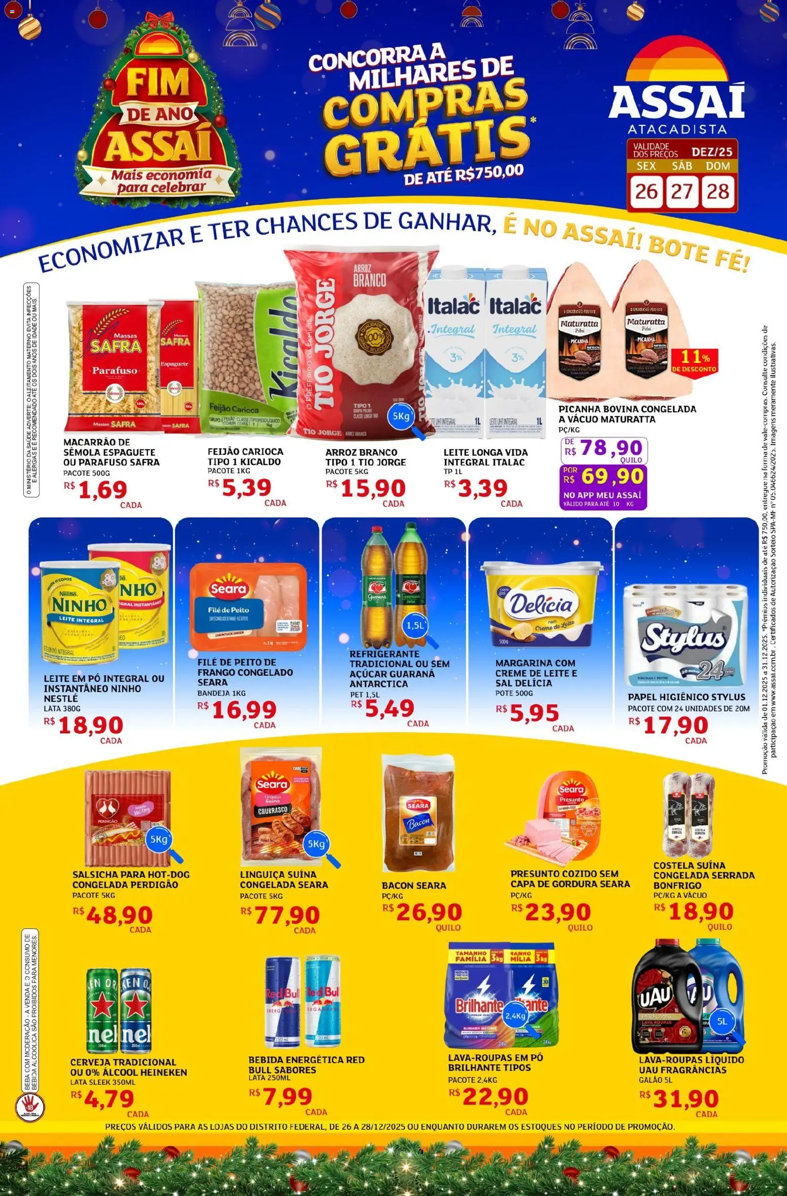Assaí Atacadista Folheto - válido de 27.12.2025 | Página: 1 | Produtos: Pó, Presunto, Macarrão, Açúcar