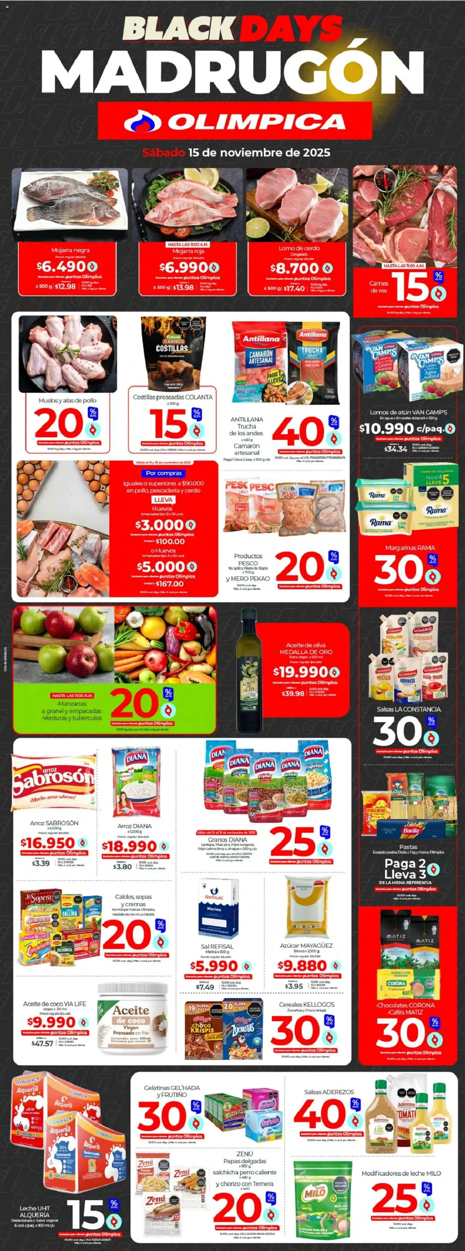 Olímpica revista - valida desde el 15.11.2025 | Página: 1 | Productos: Cerdo, Fríjoles, Cable, Aceite