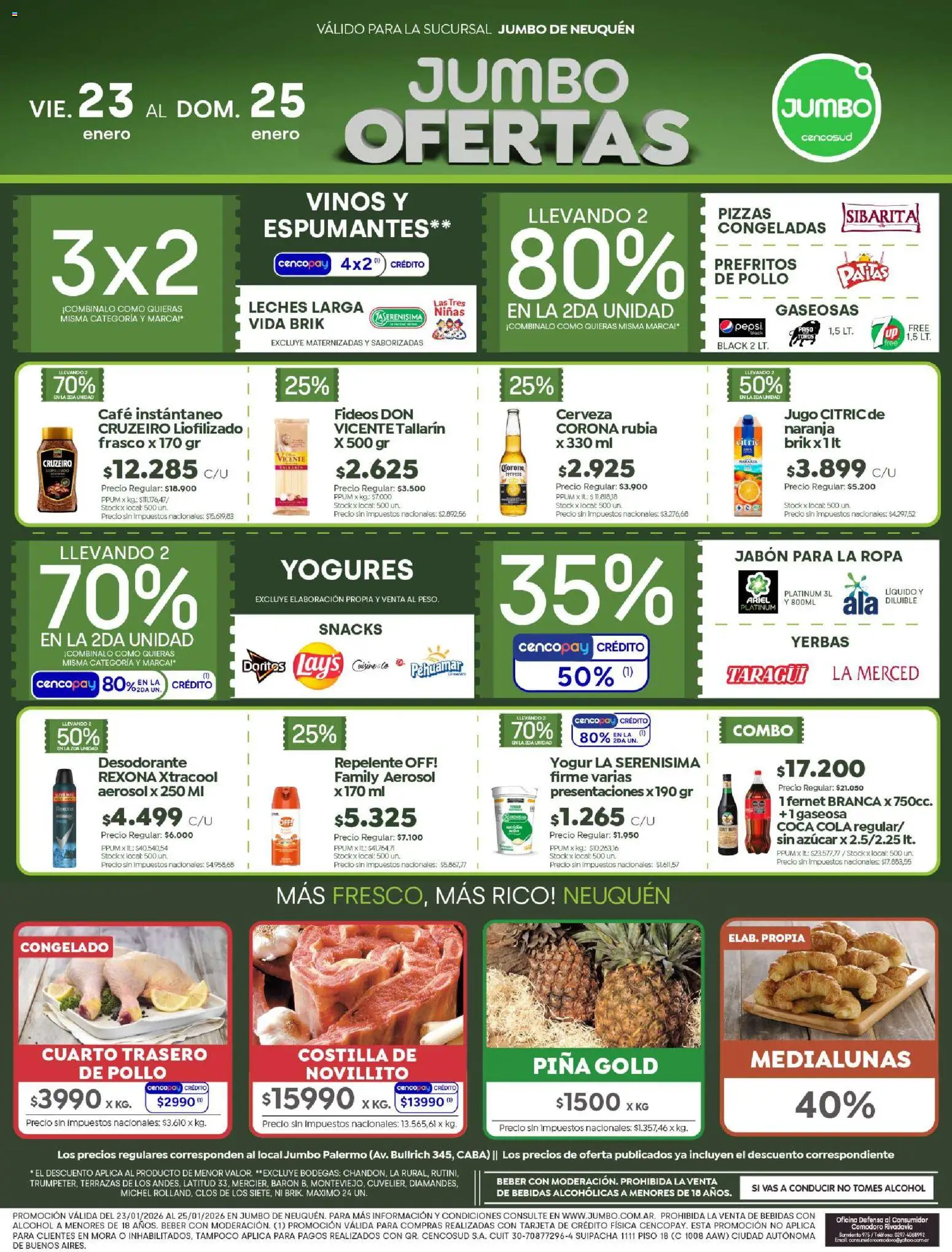 Jumbo - Ofertas | Neuquén │ válido desde el 23.01.2026 | Página: 1 | Productos: Repelente, Azucar, Yogur, Cerveza