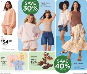 Preview of Fred Meyer weekly ads valid from 01.04.2026 | Page: 7 | Products: Skirts, Shorts, Sandals