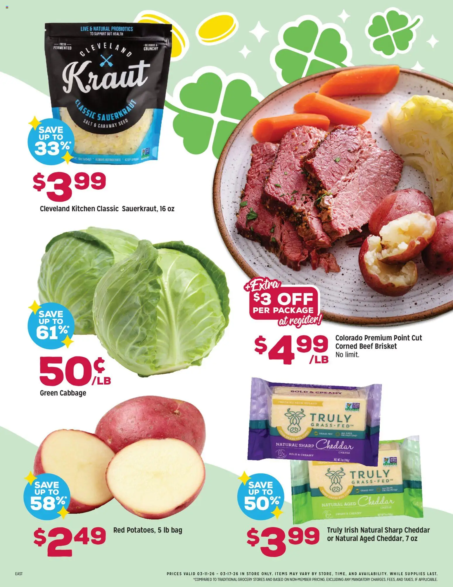 Grocery Outlet Weekly Ad - MD - valid from 11.03.2026 | Page: 2 | Products: Probiotics, Cheese, Beef, Salt