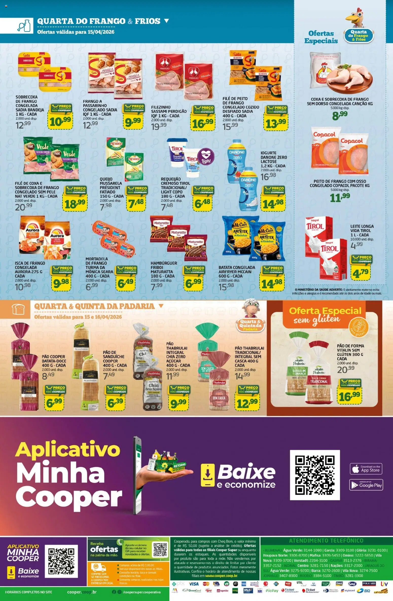Cooper Folheto - válido de 13.04.2026 | Página: 2 | Produtos: Queijo, Pão, Hambúrguer, Açúcar