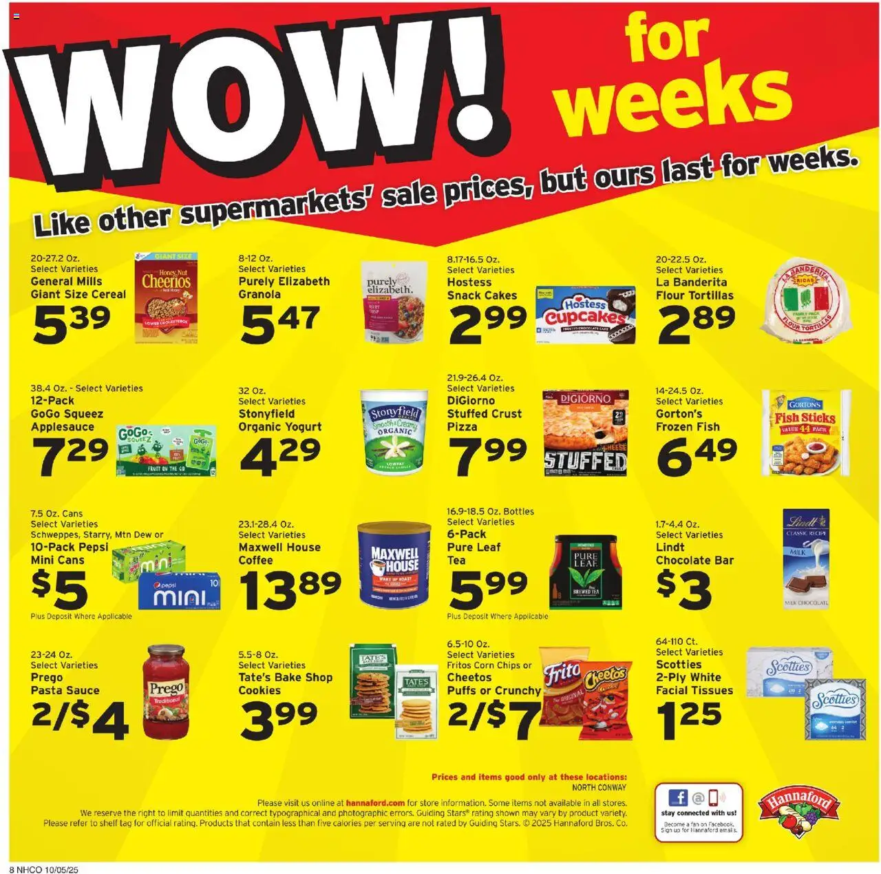 Hannaford Weekly Ad - valid from 05.10.2025 | Page: 8 | Products: Shelf, Yogurt, Chocolate, Tea