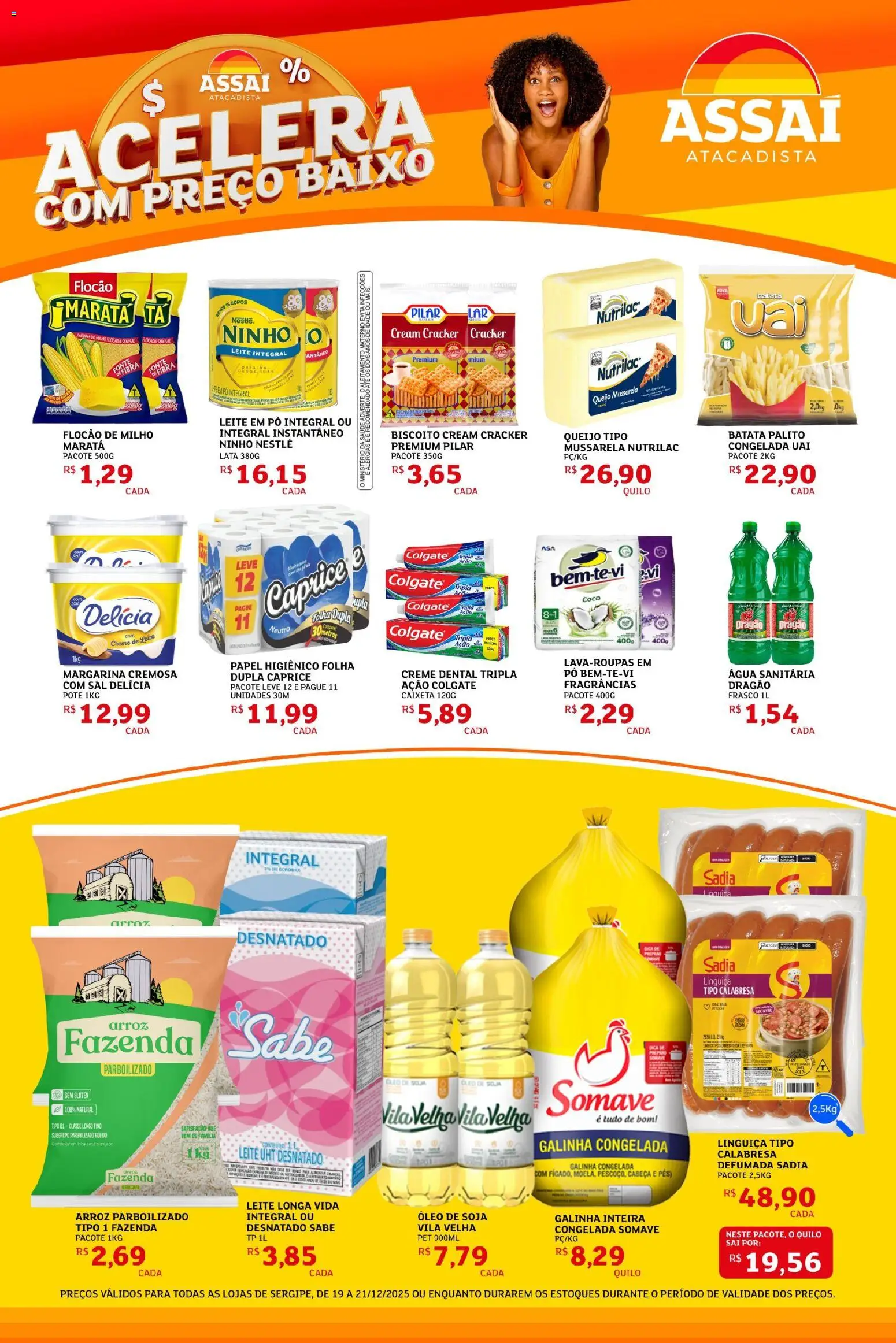 Assaí Atacadista Folheto - válido de 19.12.2025 | Página: 1 | Produtos: Leite, Baixo, Soja, Margarina