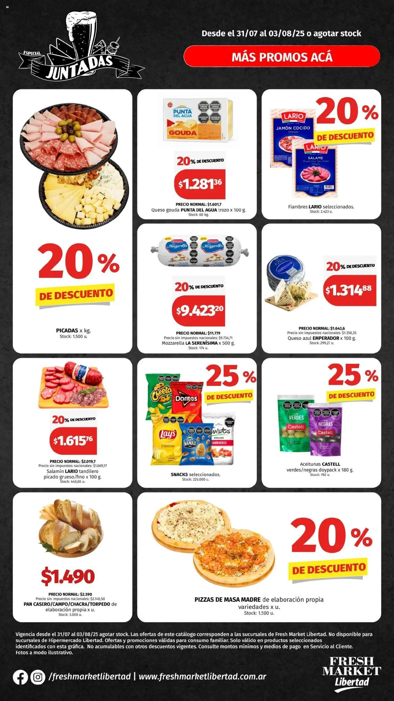Hipermercado Libertad - Juntadas - DOT │ válido desde el 31.07.2025 | Página: 3 | Productos: Agua, Queso, Jamón, Salame