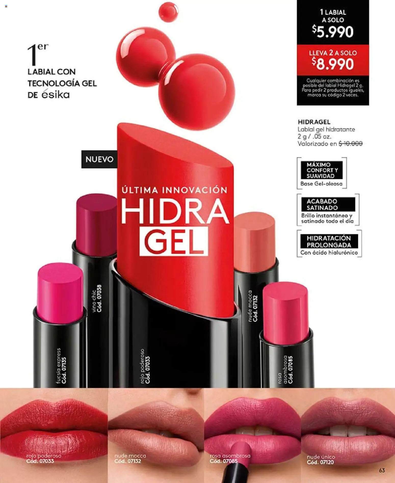 Catálogo Ésika Campaña 18 │ válido desde el 01.12.2025 | Página: 63 | Productos: Brillo, Vino, Base, Labial