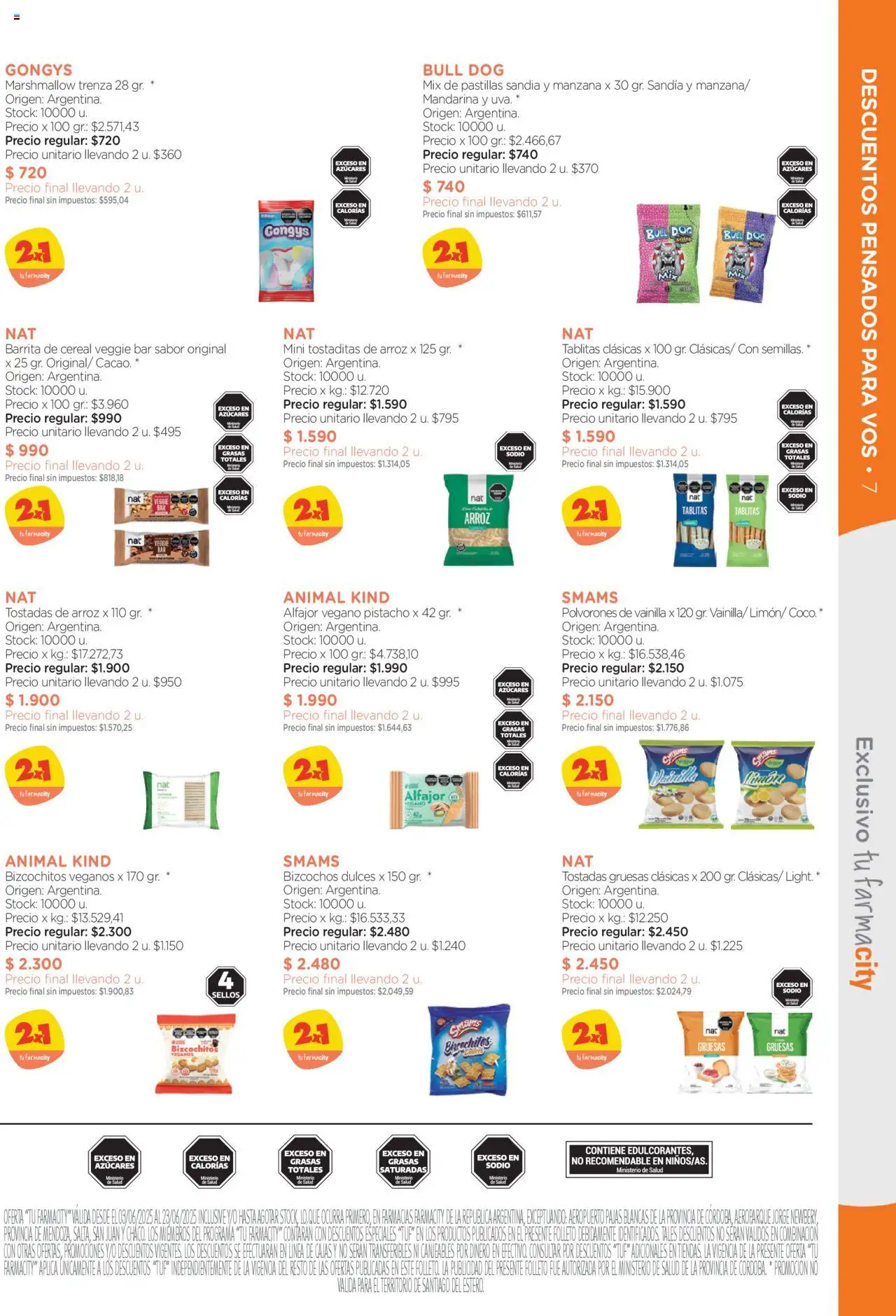 Farmacity catálogo │ válido desde el 03.06.2025 | Página: 7 | Productos: Sandía, Manzana, Arroz, Bizcochos