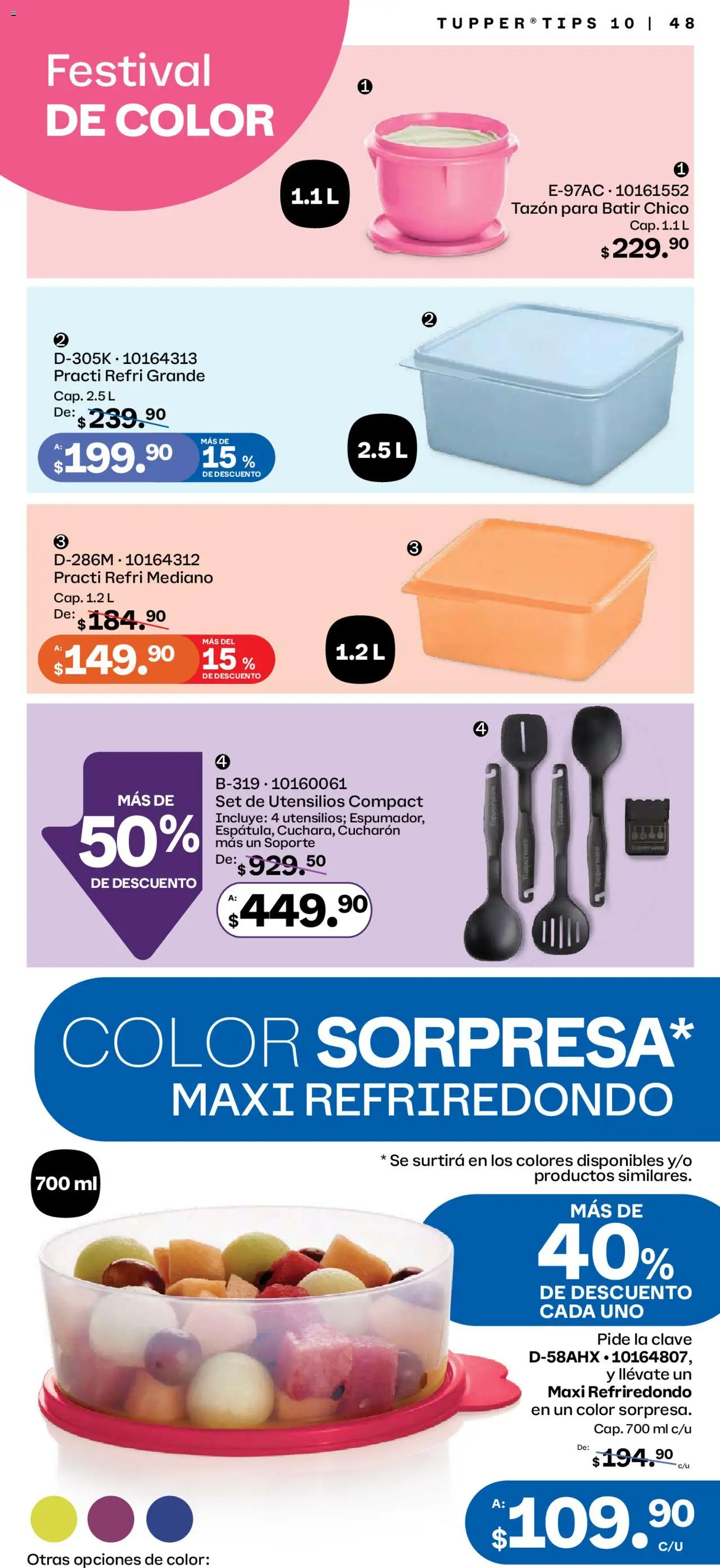 Nuevas ofertas de Tupperware válidas en toda la República Mexicana desde el 08.09.2025. ¡Encuentra las mejores ofertas en Tupperware - Catálogo! | Página: 48 | Productos: Tupper, Cucharón