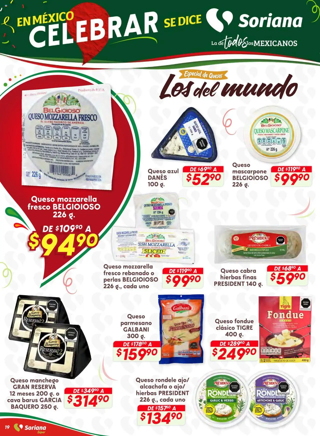 Nuevas ofertas de Soriana válidas en toda la República Mexicana desde el 28.08.2025. ¡Encuentra las mejores ofertas en Soriana - Preciazazaso Súper: Frontera Chia, Q. Roo! | Página: 19 | Productos: Col, Leche, Queso, Cava