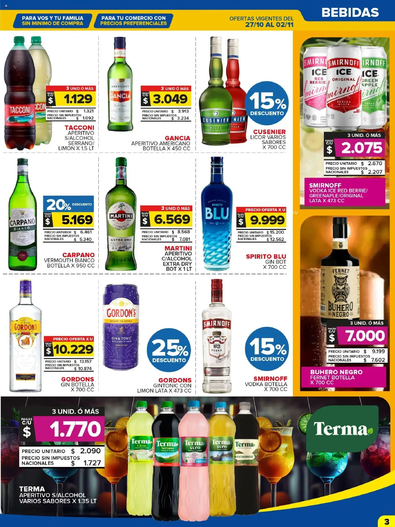 Carrefour Maxi catálogo │ válido desde el 27.10.2025 | Página: 3 | Productos: Vodka, Botella, Fernet, Limón