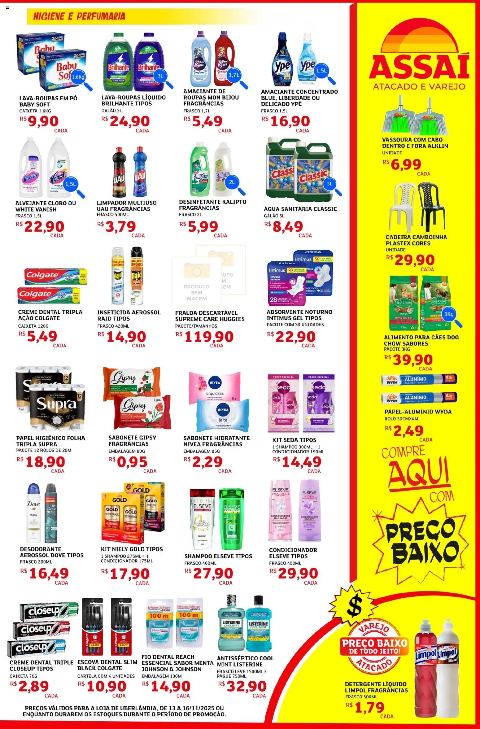 Assaí Atacadista Folheto - válido de 13.11.2025 | Página: 3 | Produtos: Cloro, Creme, Absorvente, Amaciante