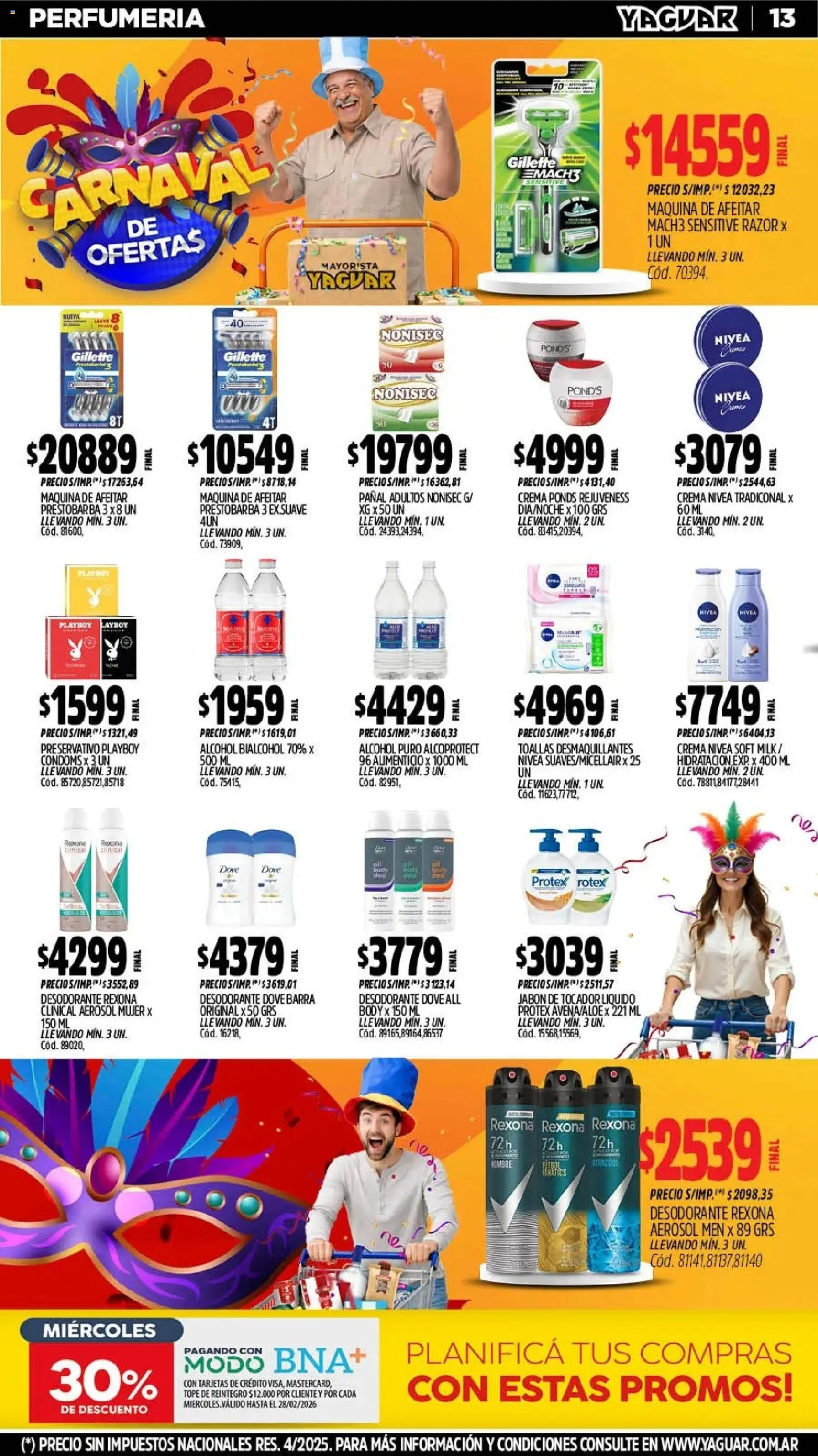 Yaguar - Oferta Semanal Chaco │ válido desde el 09.02.2026 | Página: 13 | Productos: Body, Toallas, Maquina de afeitar, Crema