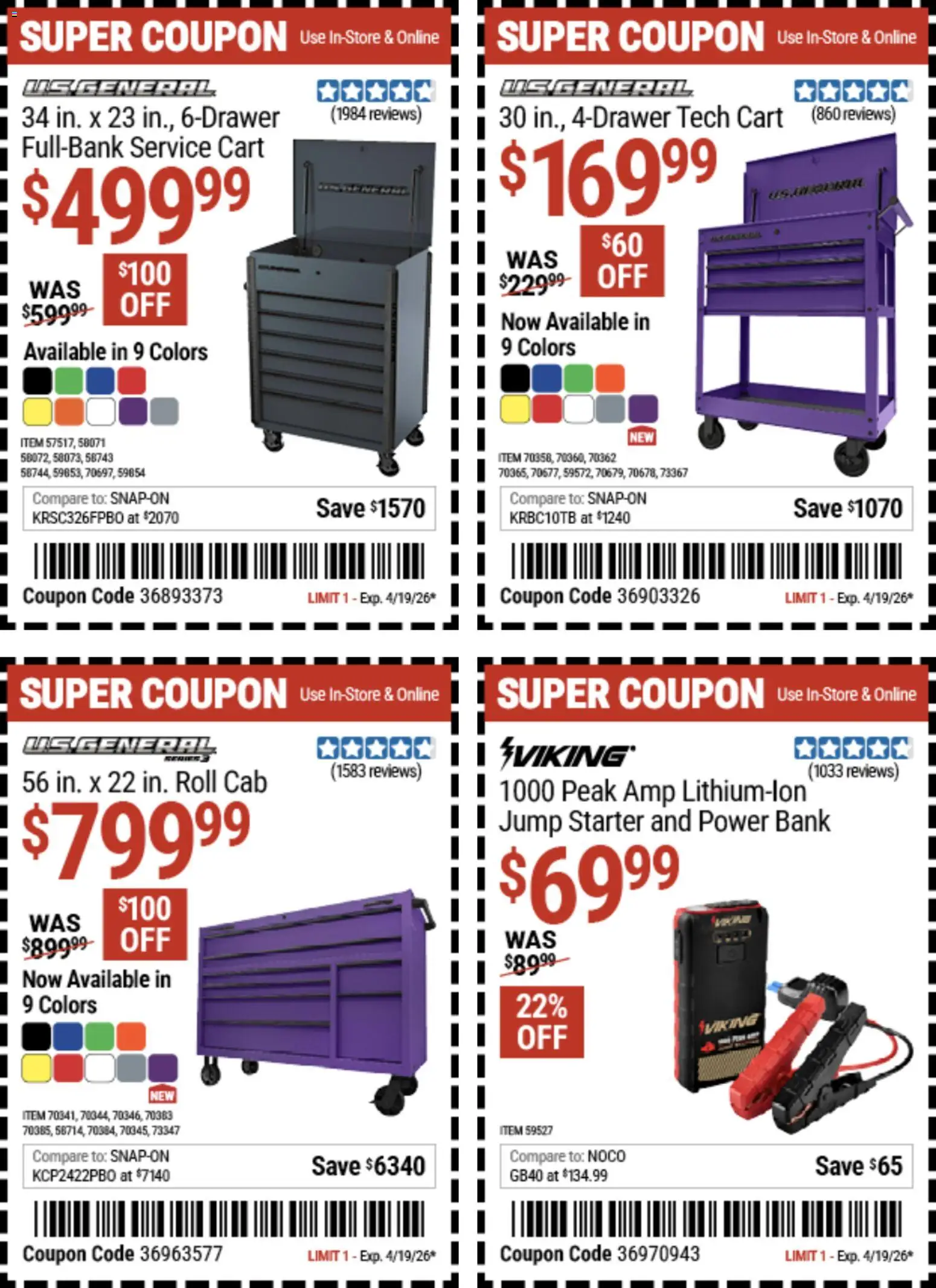 Harbor Freight Spring Black Friday - valid from 14.04.2026 | Page: 14 | Products: Starter, Power Bank