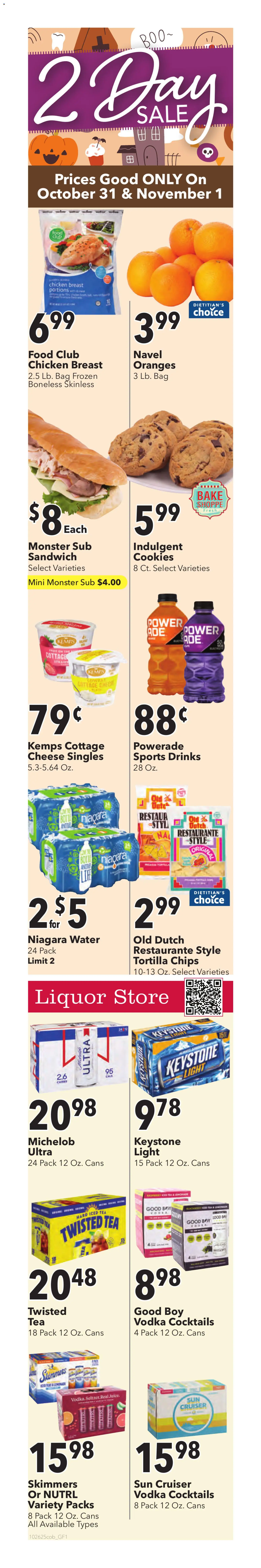 Coborn's Weekly Ad - valid from 29.10.2025 | Page: 2 | Products: Cheese, Tea, Water, Bag