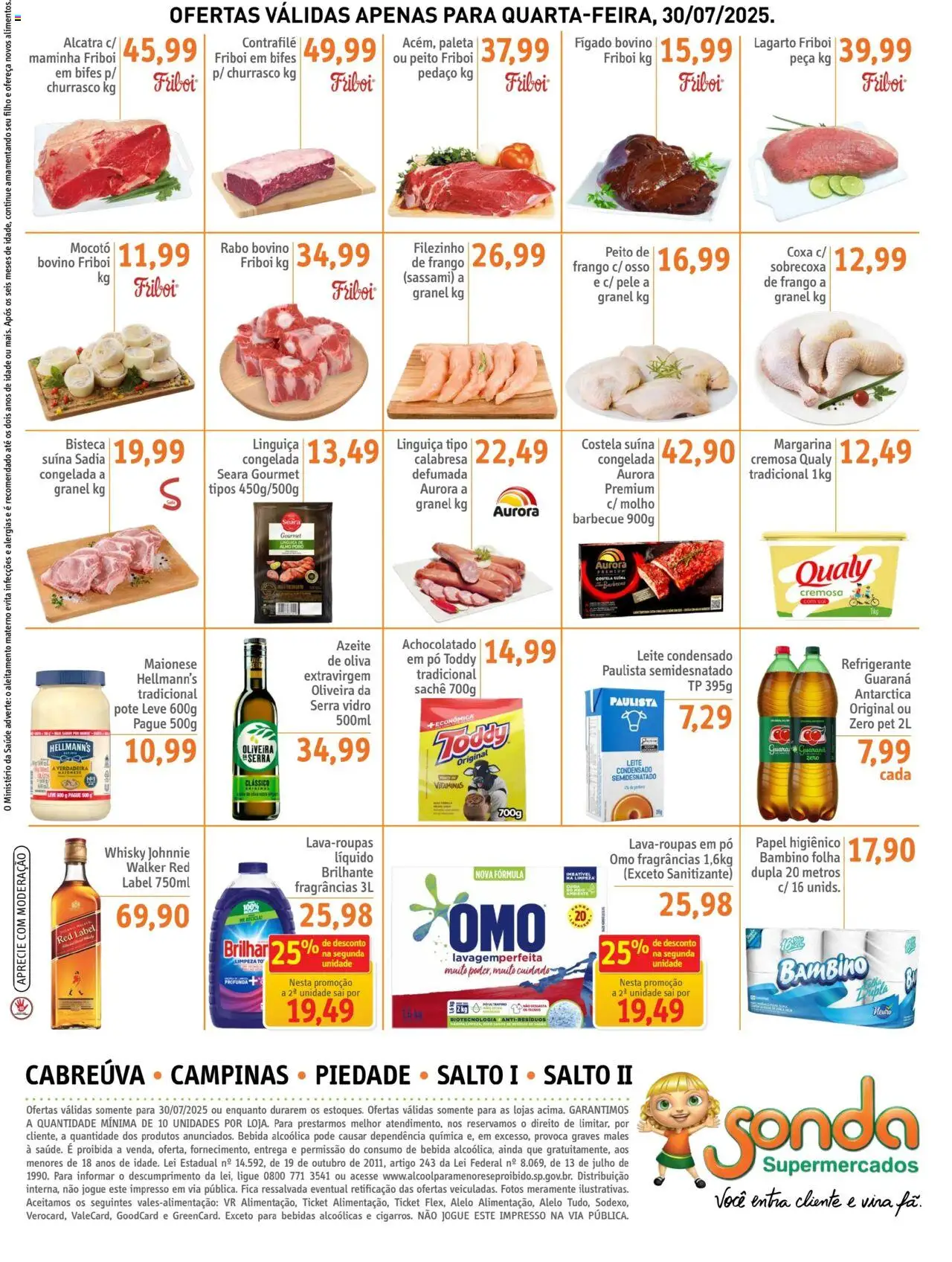 Sonda Folheto - válido de 30.07.2025 | Página: 4 | Produtos: Guaraná, Alcatra, Bebida, Maionese