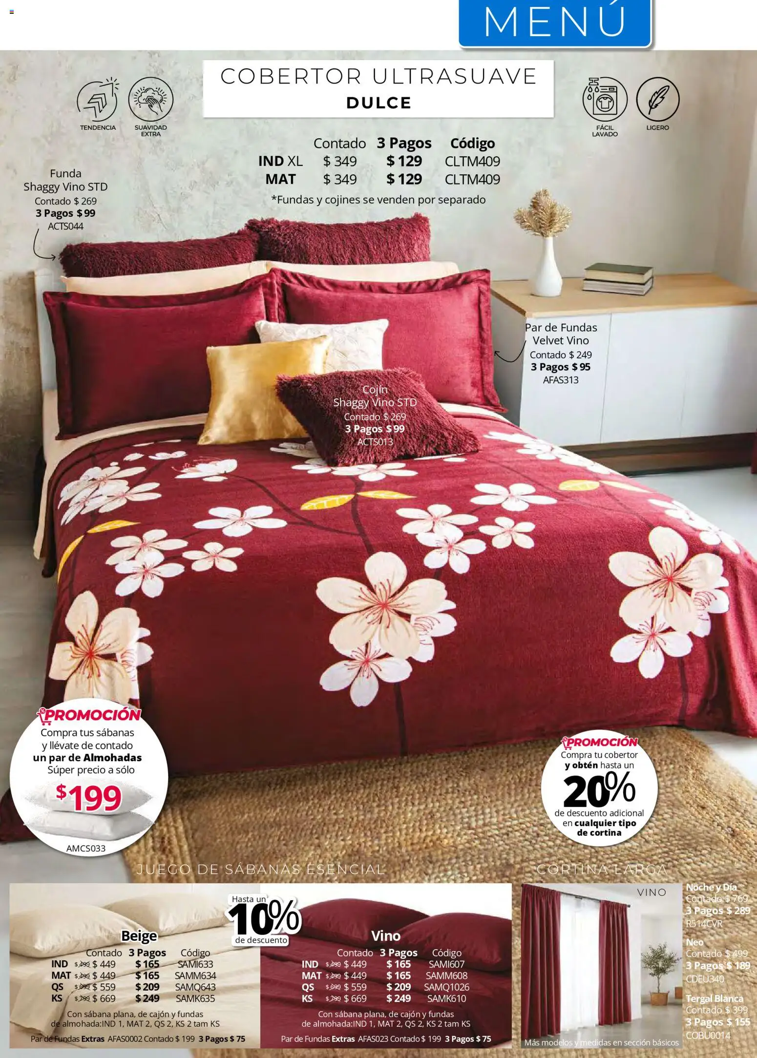 Nuevas ofertas de Colchas Concord válidas en toda la República Mexicana desde el 01.05.2026. ¡Encuentra las mejores ofertas en Colchas Concord catálogo! | Página: 244 | Productos: Cobertor, Juego, Funda, Vino