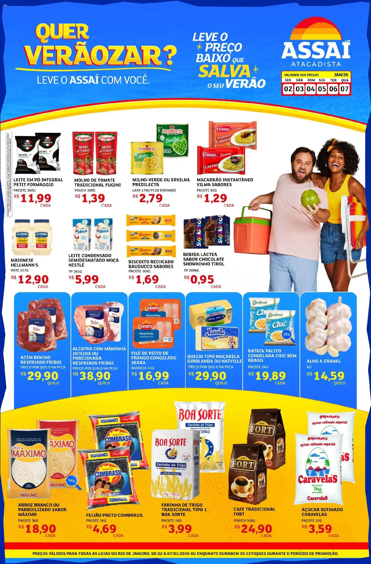 Assaí Atacadista Folheto - válido de 02.01.2026 | Página: 1 | Produtos: Ervilha, Queijo, Baixo, Bebida