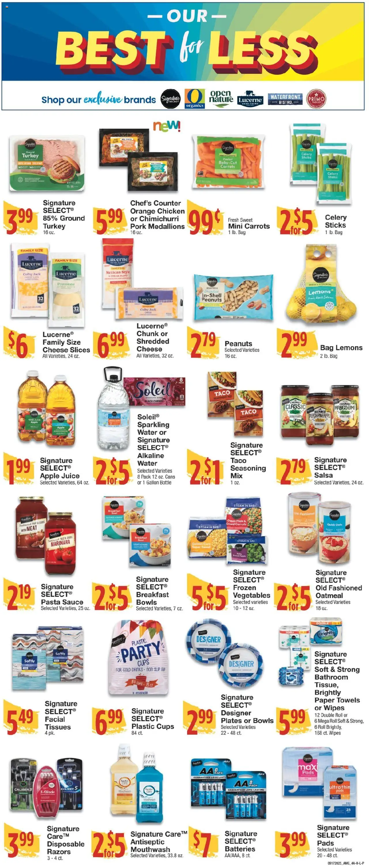 United Supermarkets Ad - valid from 16.09.2025 | Page: 4 | Products: Corn, Juice, Sauce, Sausage