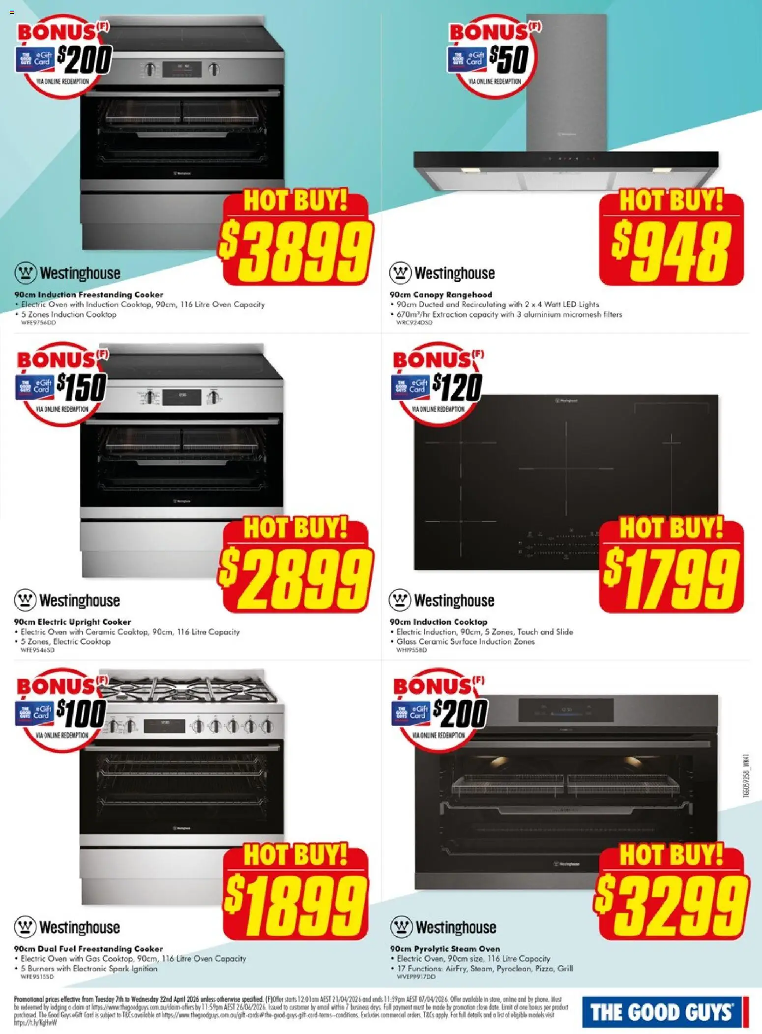 The Good Guys catalogue - valid from 06.04.2026 | Page: 5 | Products: Oven, Cooktop, Grill