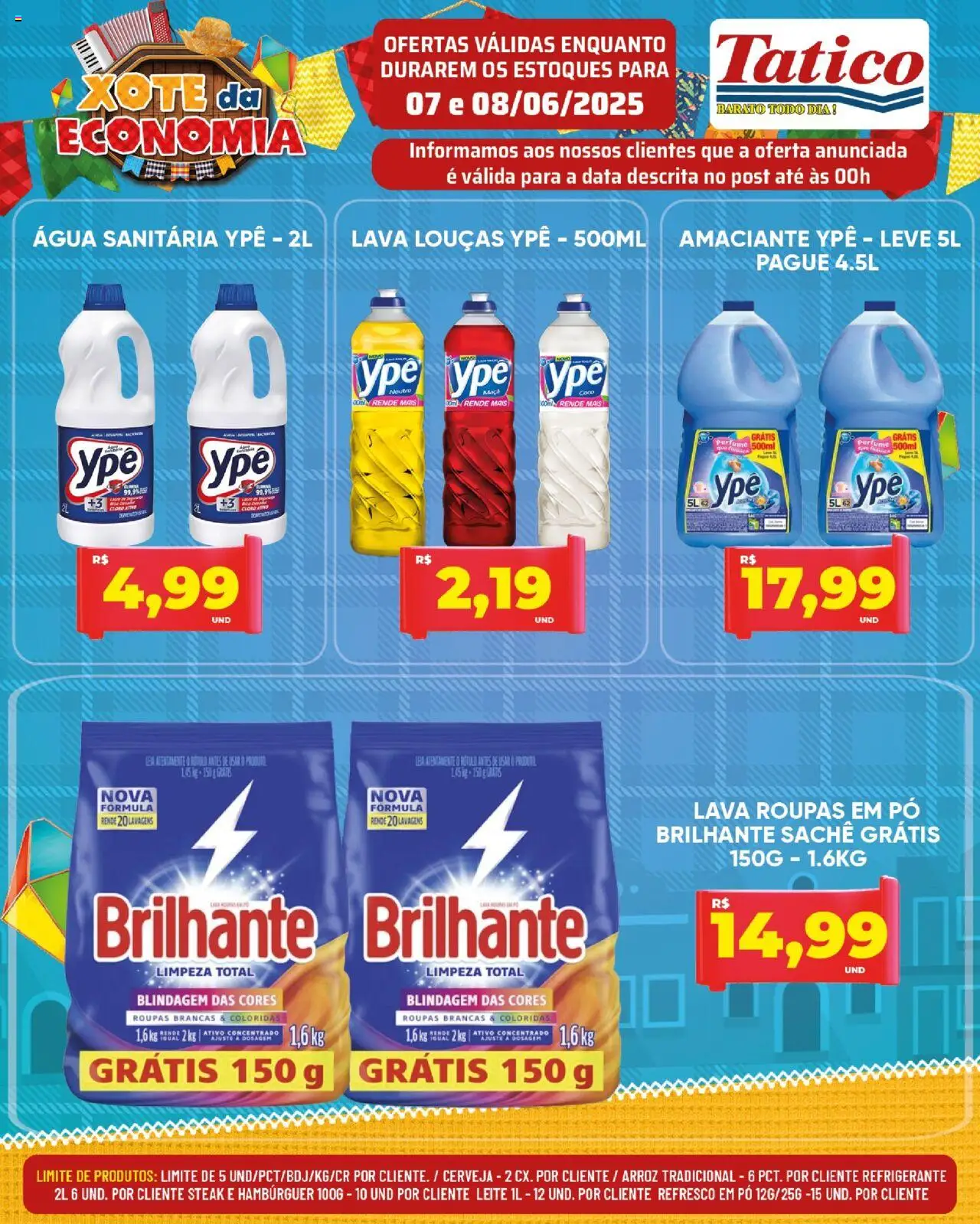 Tatico Folheto - válido de 09.06.2025 | Página: 35 | Produtos: Leite, Hambúrguer, Amaciante, Água sanitária