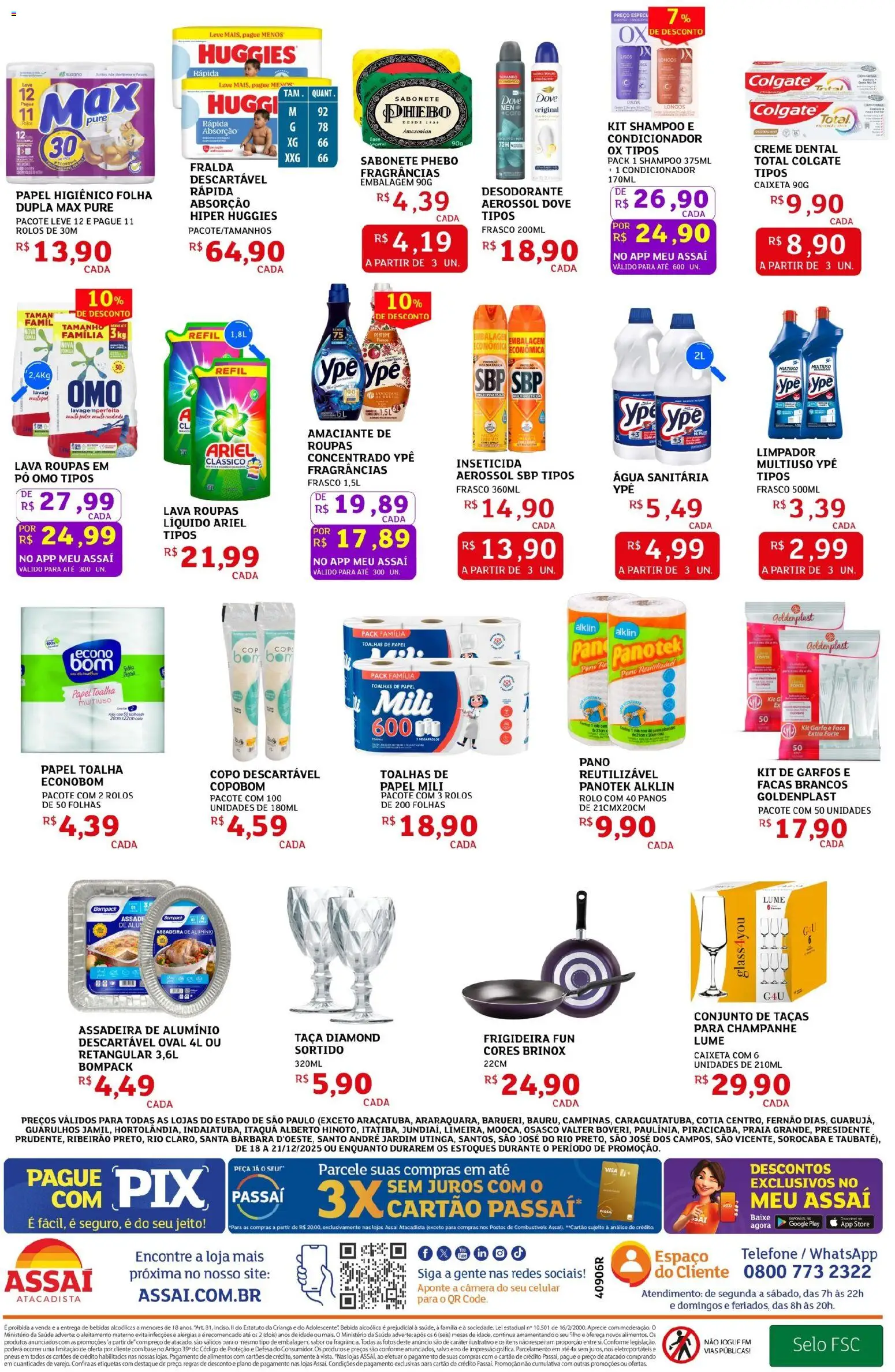 Assaí Atacadista Folheto - válido de 18.12.2025 | Página: 4 | Produtos: Amaciante de roupas, Pneus, Creme dental, Câmera