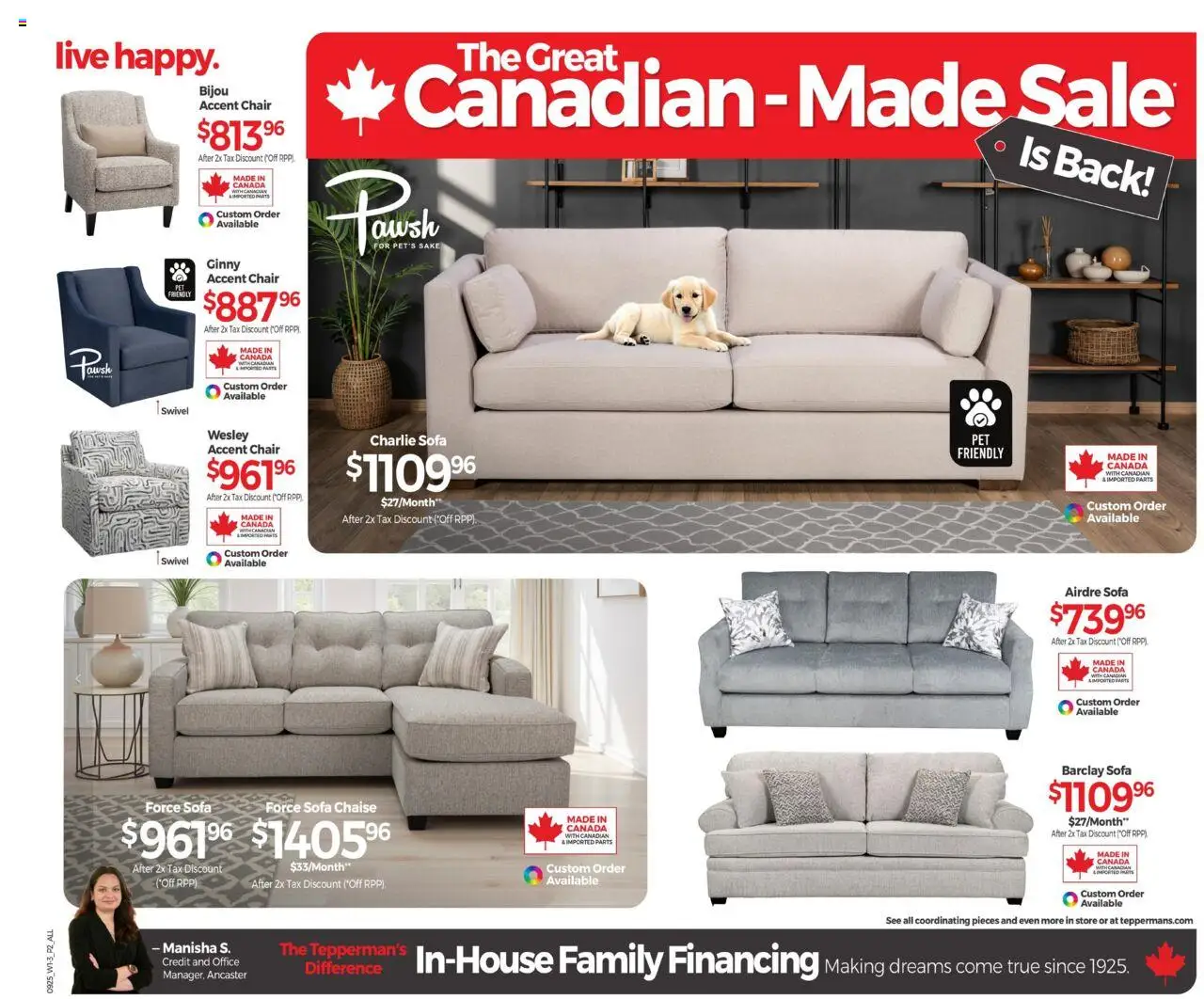 Tepperman's flyer valid from 11.09.2025 | Page: 3 | Products: Sofa, Chair