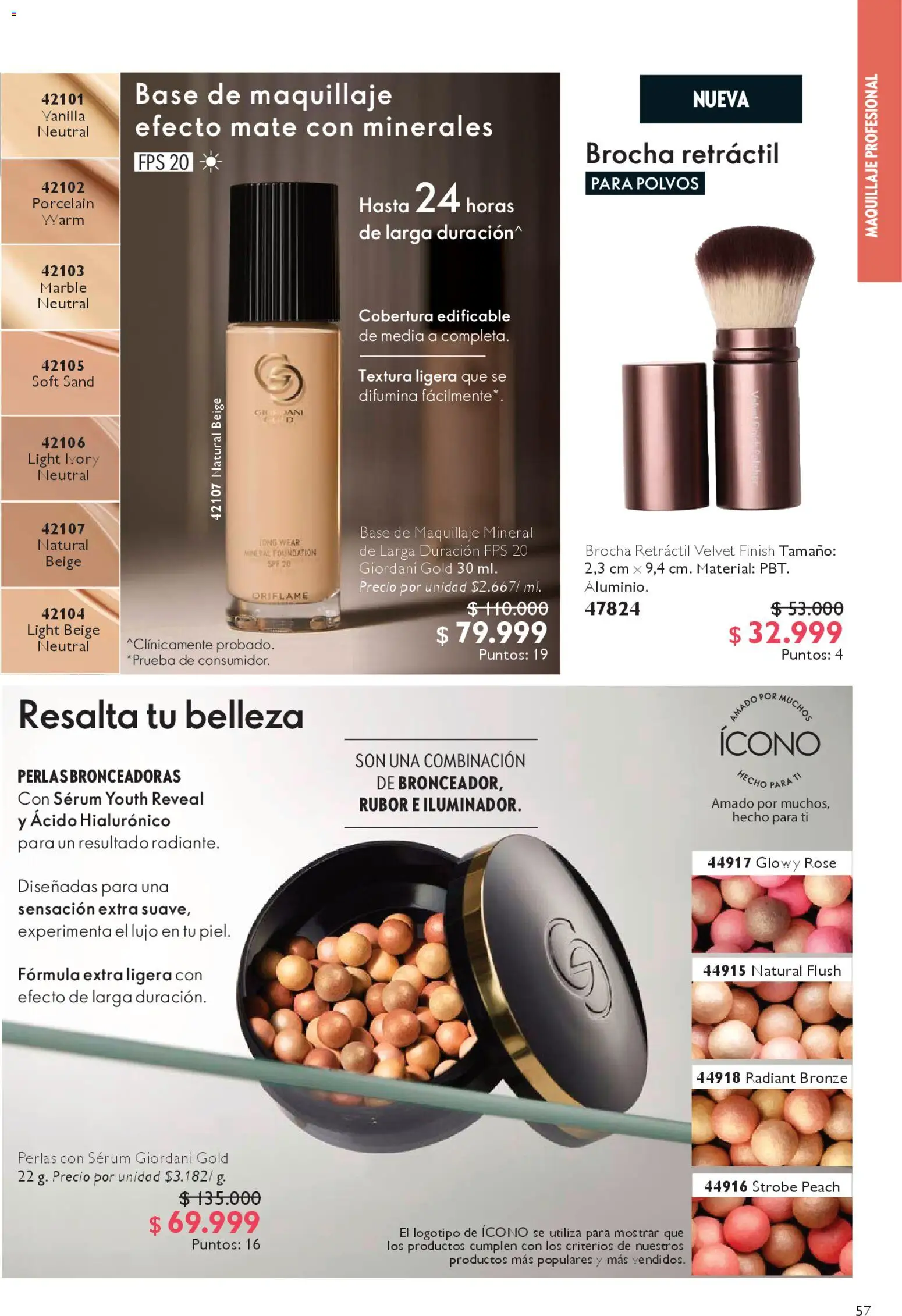 Oriflame revista - valida desde el 27.12.2025 | Página: 57 | Productos: Rubor, Serum, Brocha, Combinación