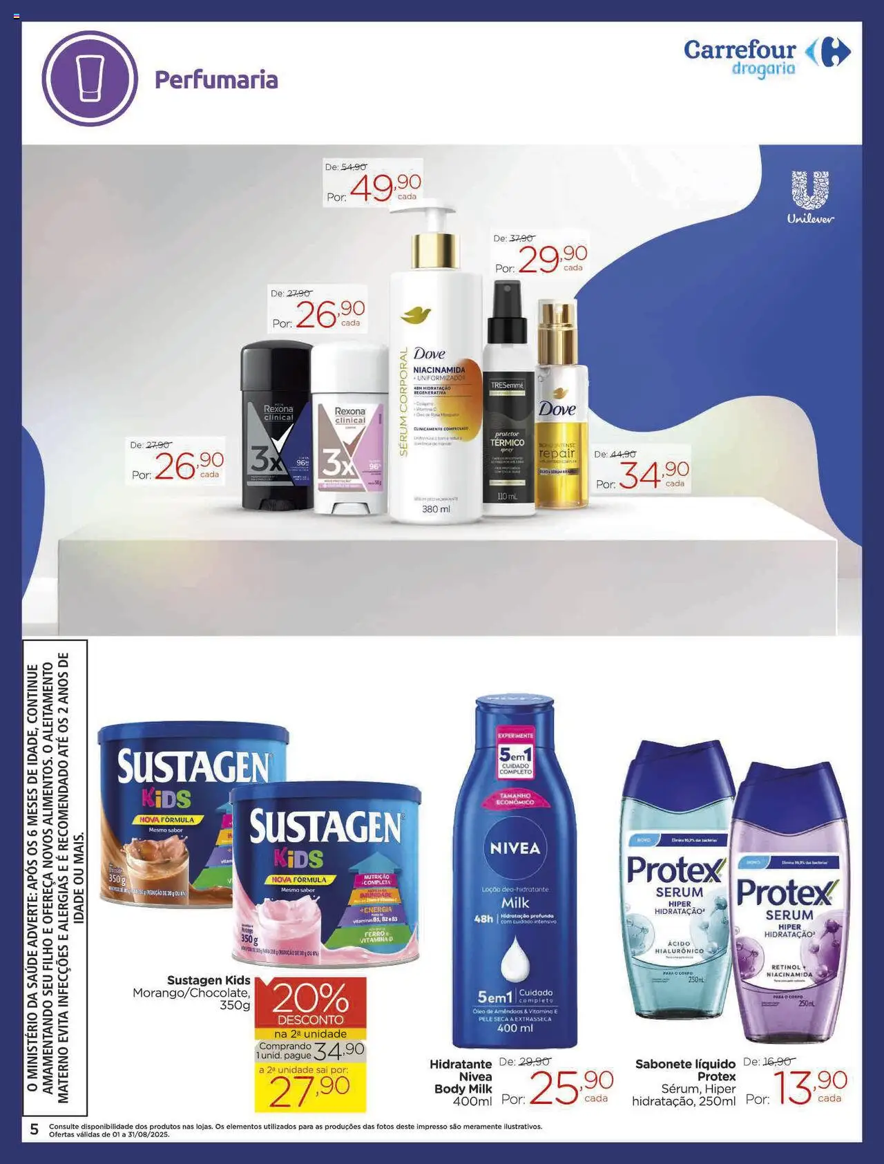 Carrefour Folheto - válido de 01.08.2025 | Página: 5 | Produtos: Ferro, Rexona, Body, Sabonete líquido
