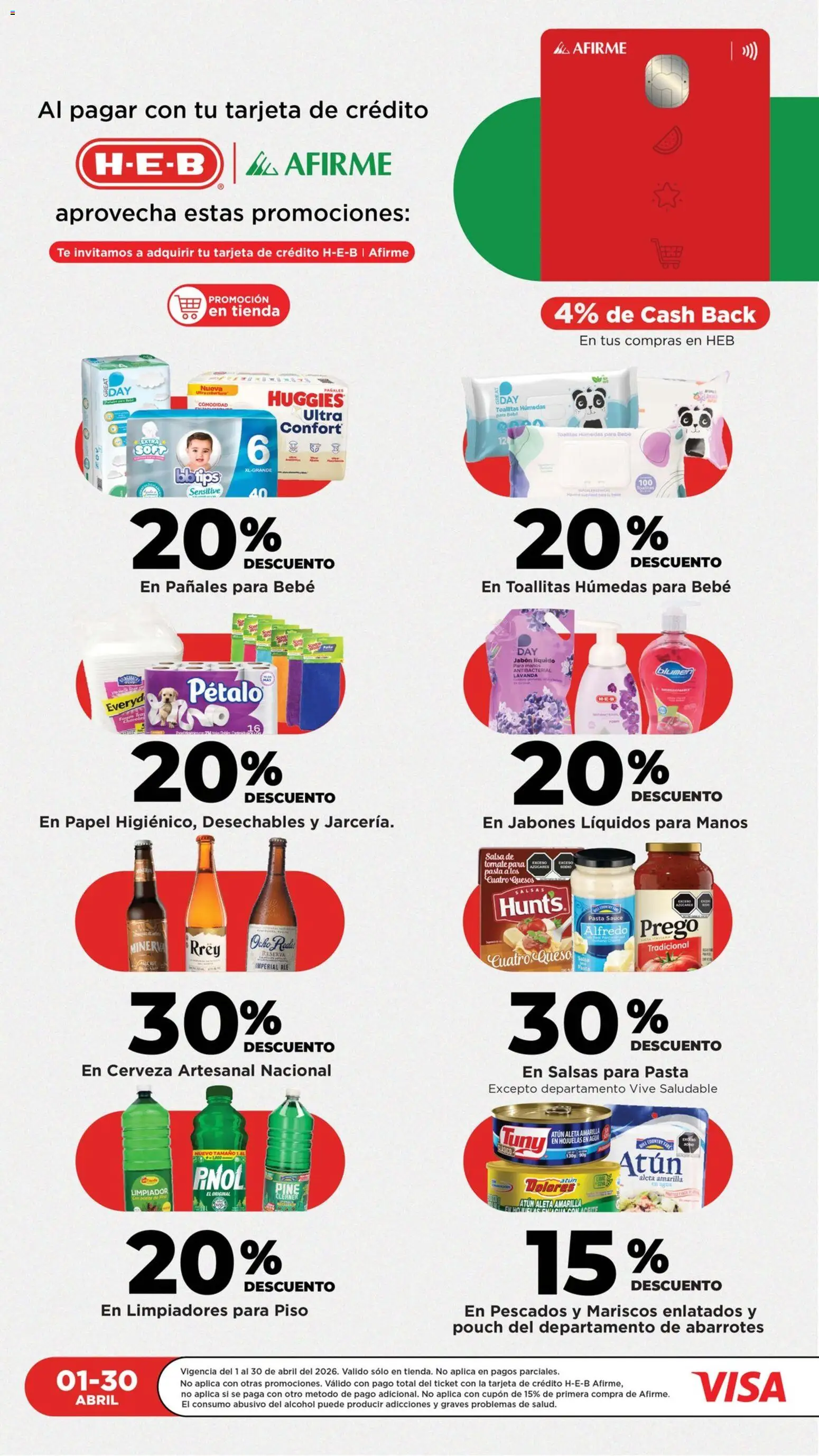 Nuevas ofertas de H-E-B válidas en toda la República Mexicana desde el 24.04.2026. ¡Encuentra las mejores ofertas en H-E-B folleto! | Página: 20 | Productos: Jabón líquido, Agua, Pasta, Pañales