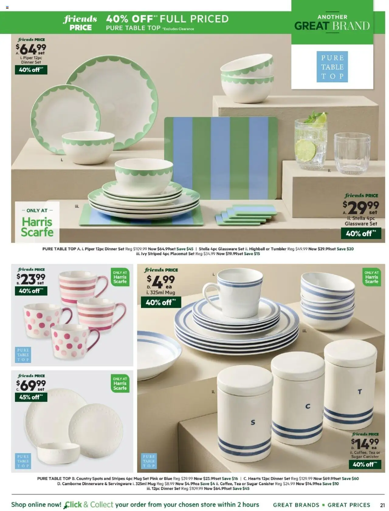 Harris Scarfe catalogue - valid from 13.10.2025 | Page: 21 | Products: Table, Dinner set, Tea, Sugar