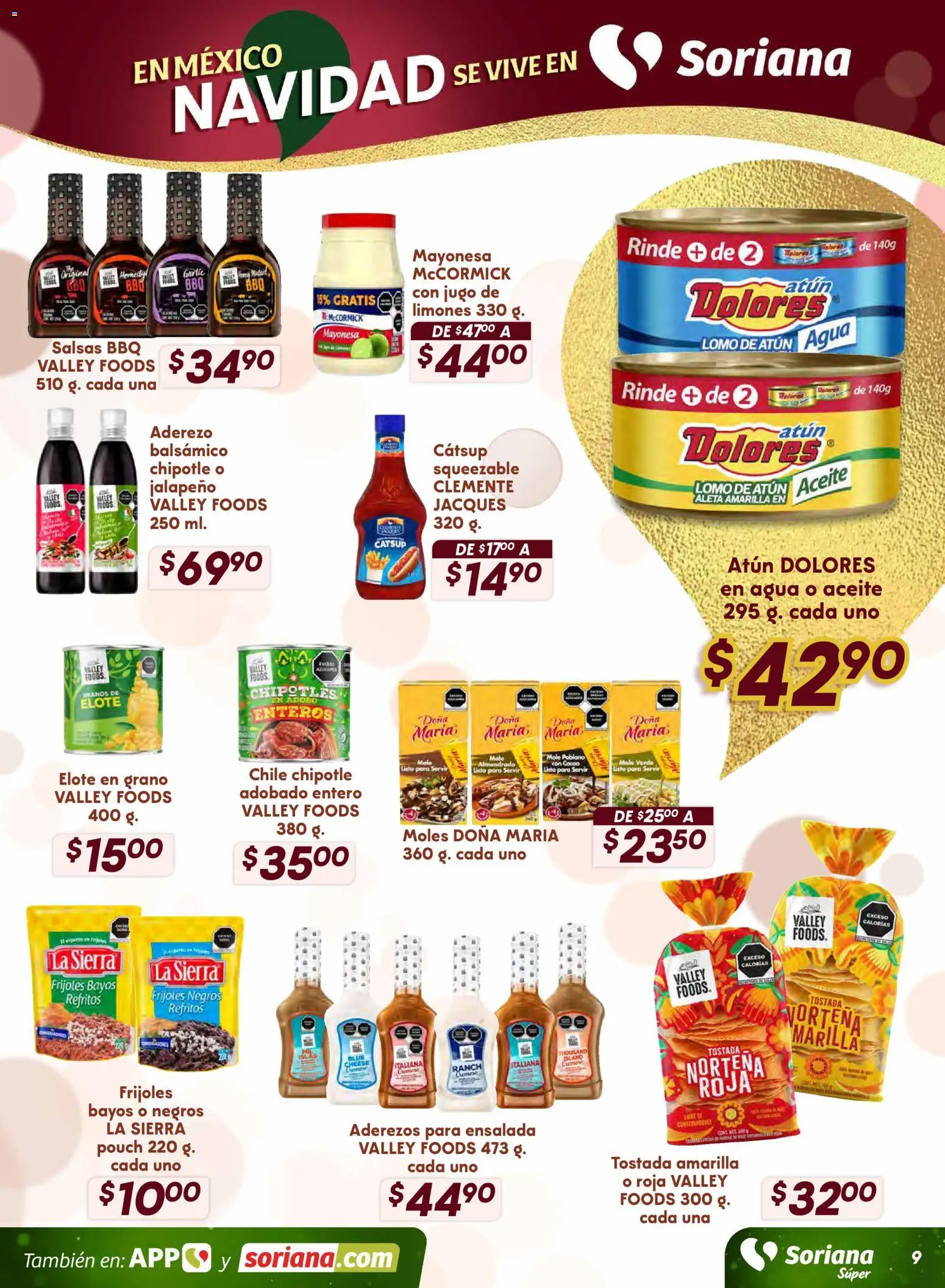Nuevas ofertas de Soriana válidas en toda la República Mexicana desde el 18.11.2025. ¡Encuentra las mejores ofertas en Soriana - Preciazazaso Súper: Camp, Chia, Oax, Q. Roo, Tab, Yuc! | Página: 9 | Productos: Mayonesa, Atún, Aceite, Jugo