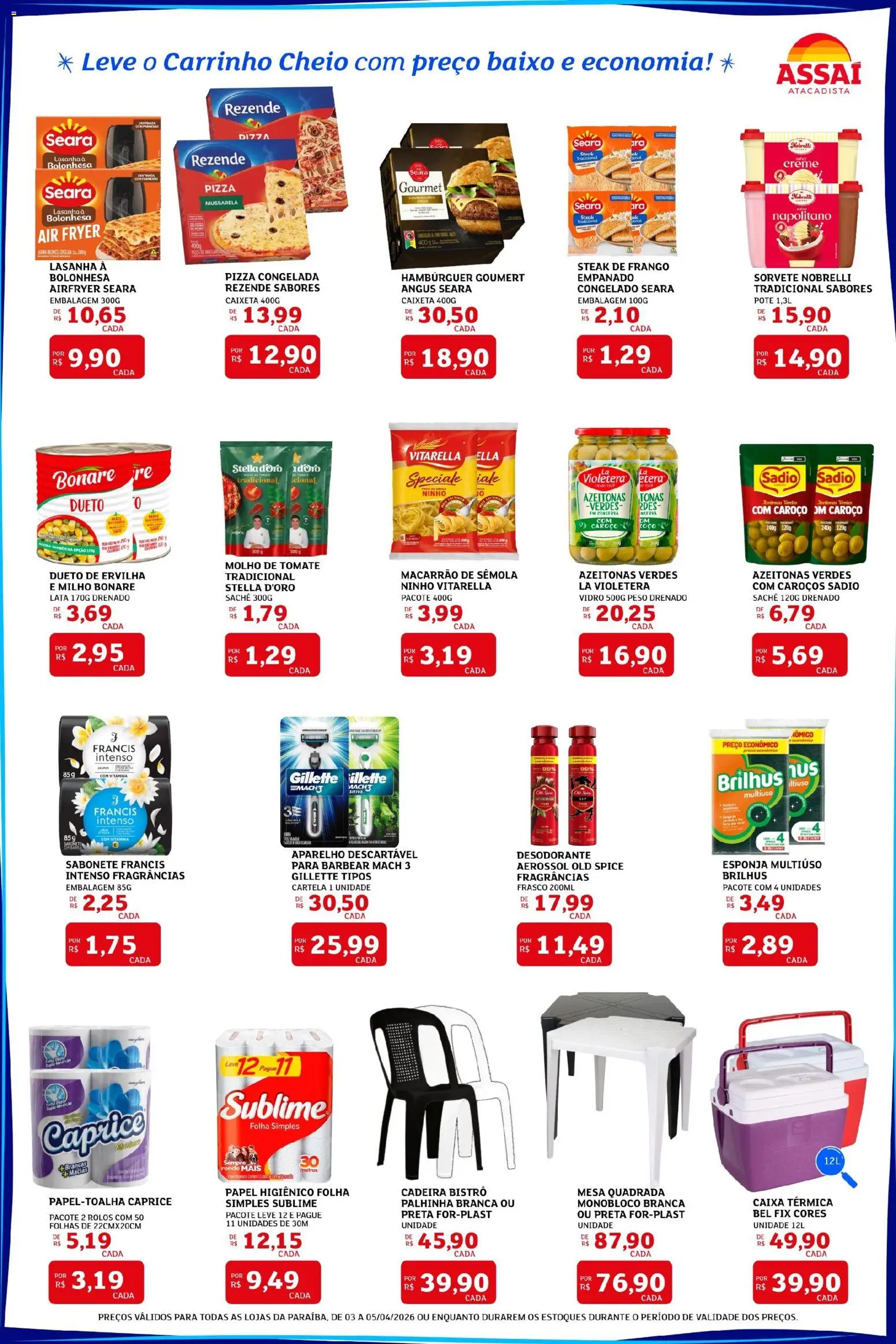 Assaí Atacadista Folheto - válido de 03.04.2026 | Página: 2 | Produtos: Ervilha, Carrinho, Lasanha, Frango