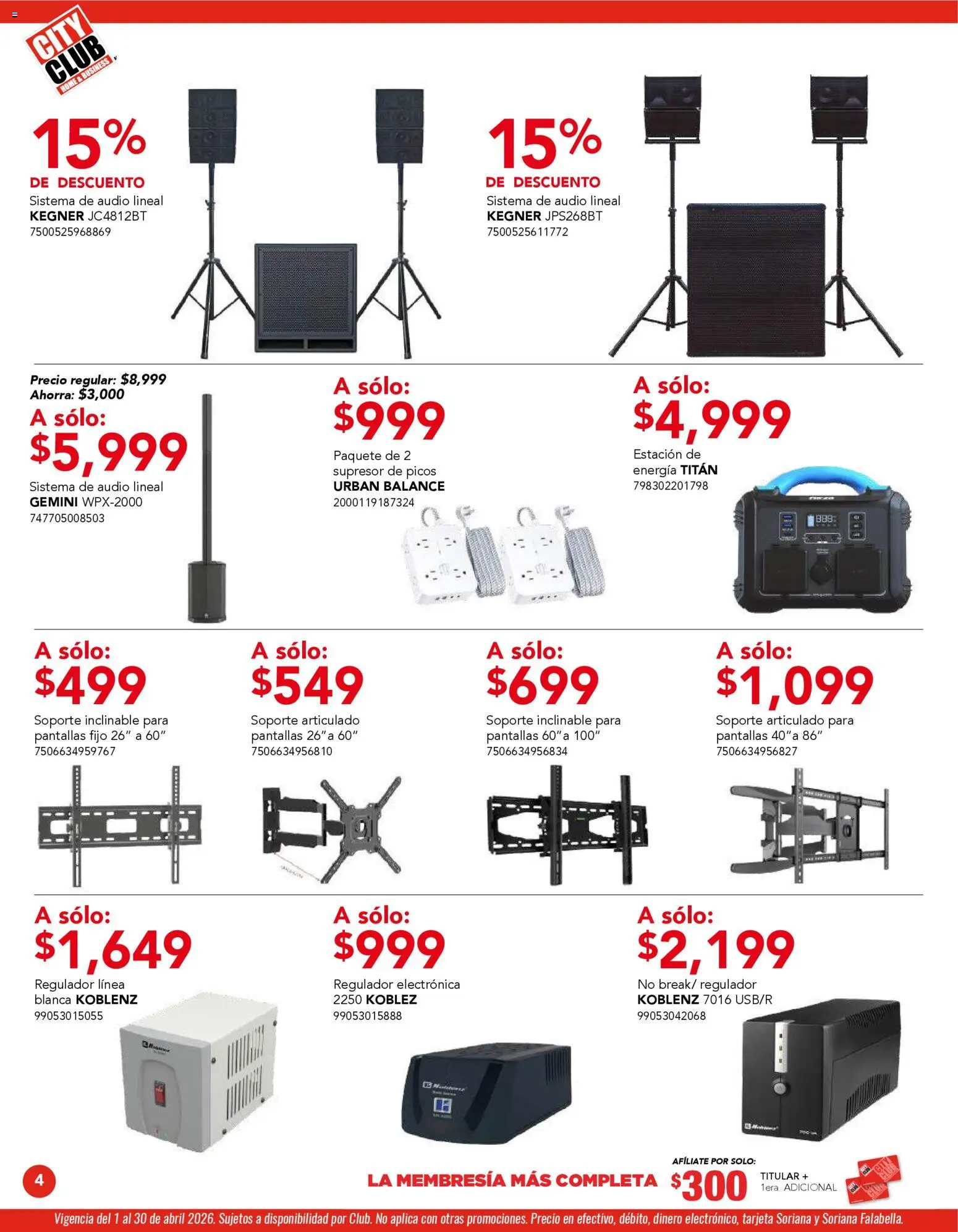 Nuevas ofertas de City Club válidas en toda la República Mexicana desde el 01.04.2026. ¡Encuentra las mejores ofertas en City Club catálogo! | Página: 4