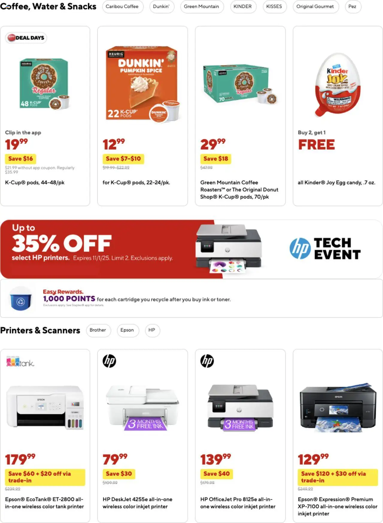 Staples Weekly Ad - valid from 12.10.2025 | Page: 8 | Products: Clip, Cream, Pumpkin, Printer