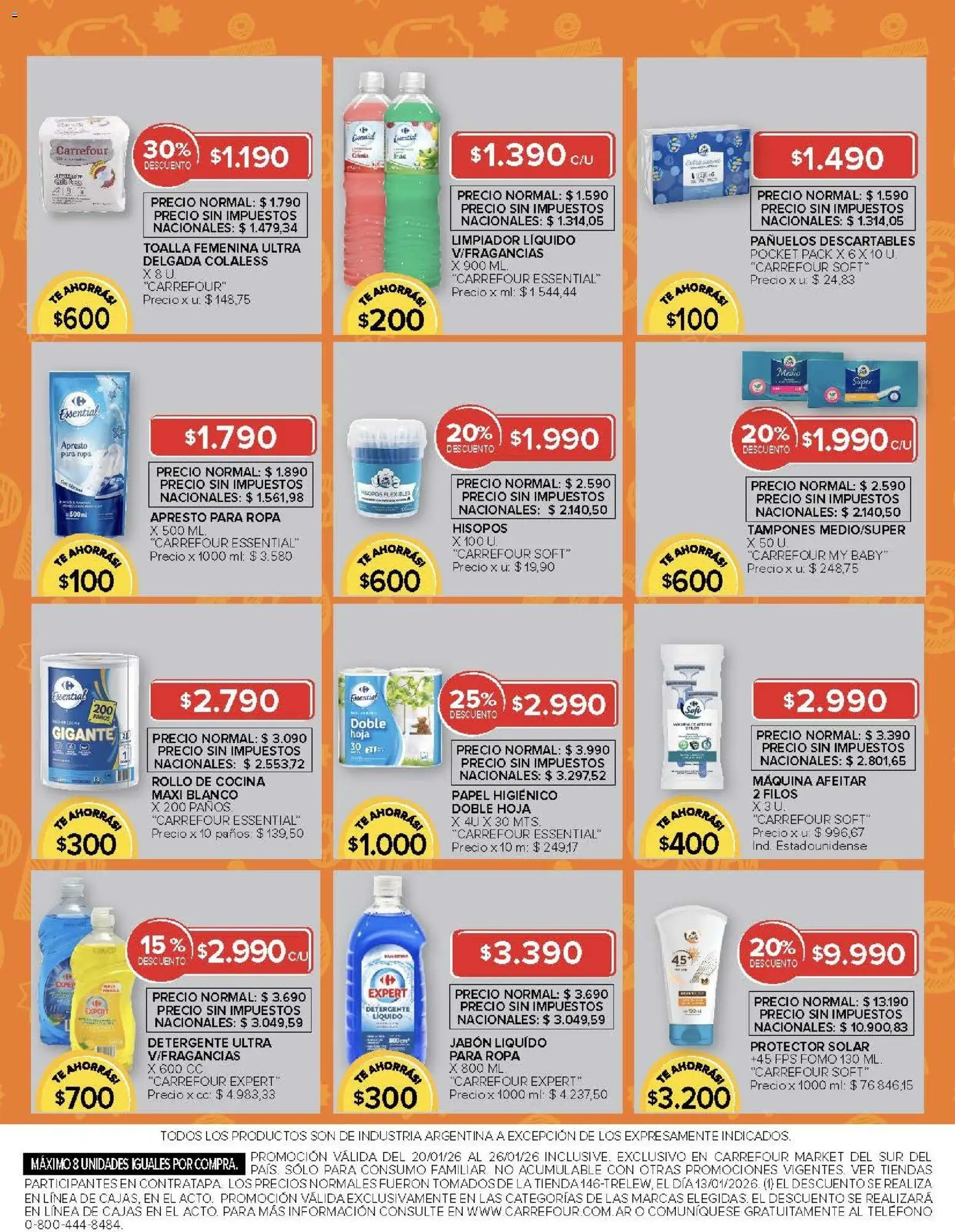 Carrefour Market catálogo │ válido desde el 20.01.2026 | Página: 14 | Productos: Tampones, Jabón, Detergente, Ropa