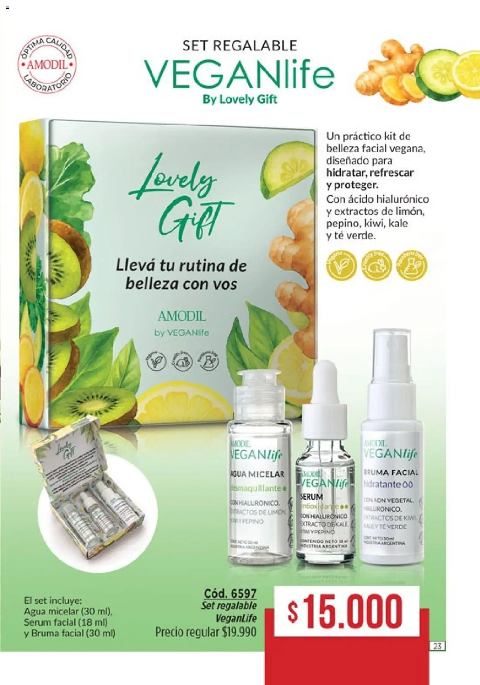 Amodil - Campaña 18/2025 │ válido desde el 30.11.2025 | Página: 23 | Productos: Serum, Agua, Té, Kiwi