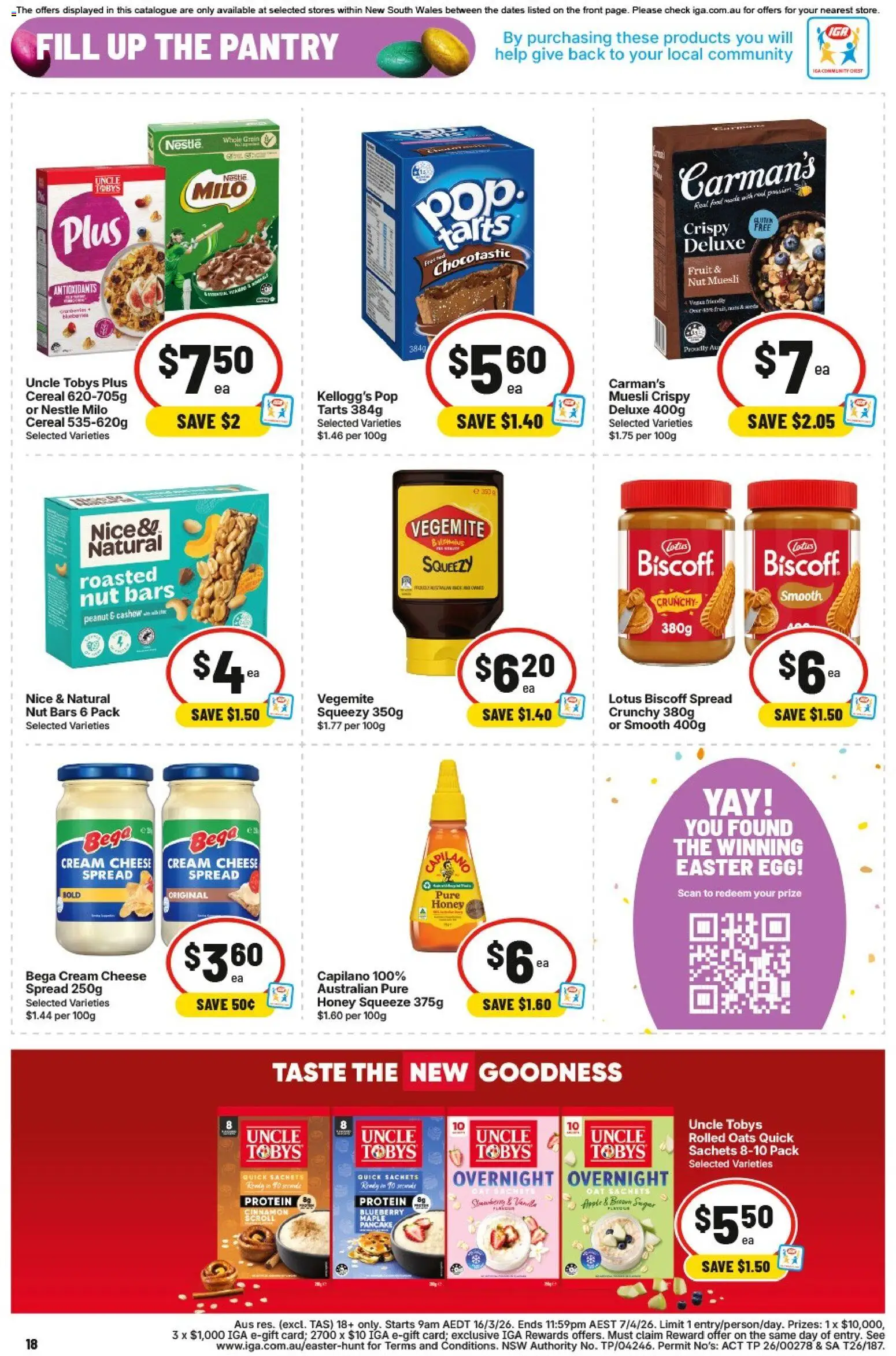 IGA catalogue - valid from 01.04.2026 | Page: 21 | Products: Cheese, Oats, Cereal, Vegemite