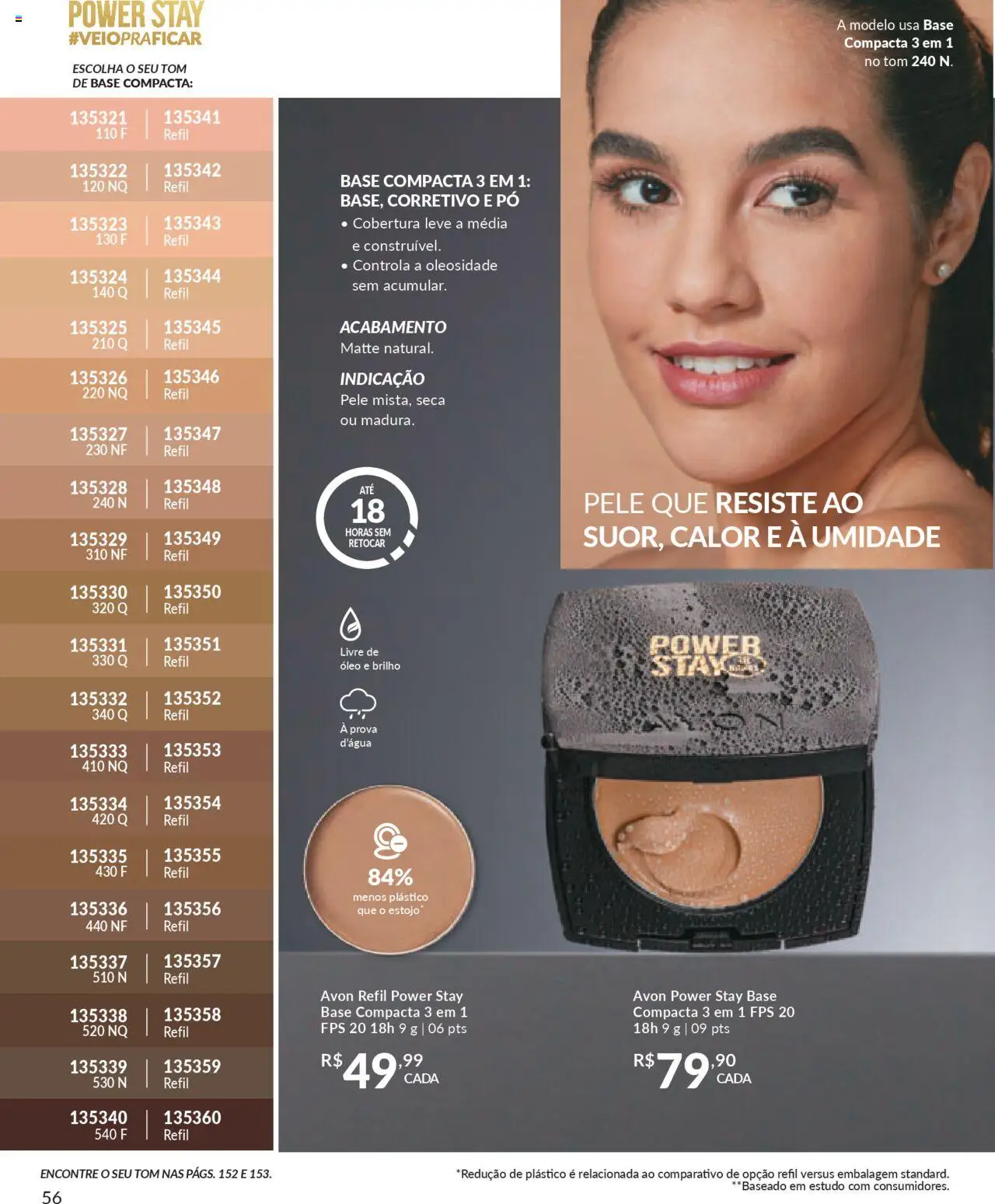 Avon Folheto - válido de 13.08.2025 | Página: 56 | Produtos: Corretivo, Pó, Óleo, Base