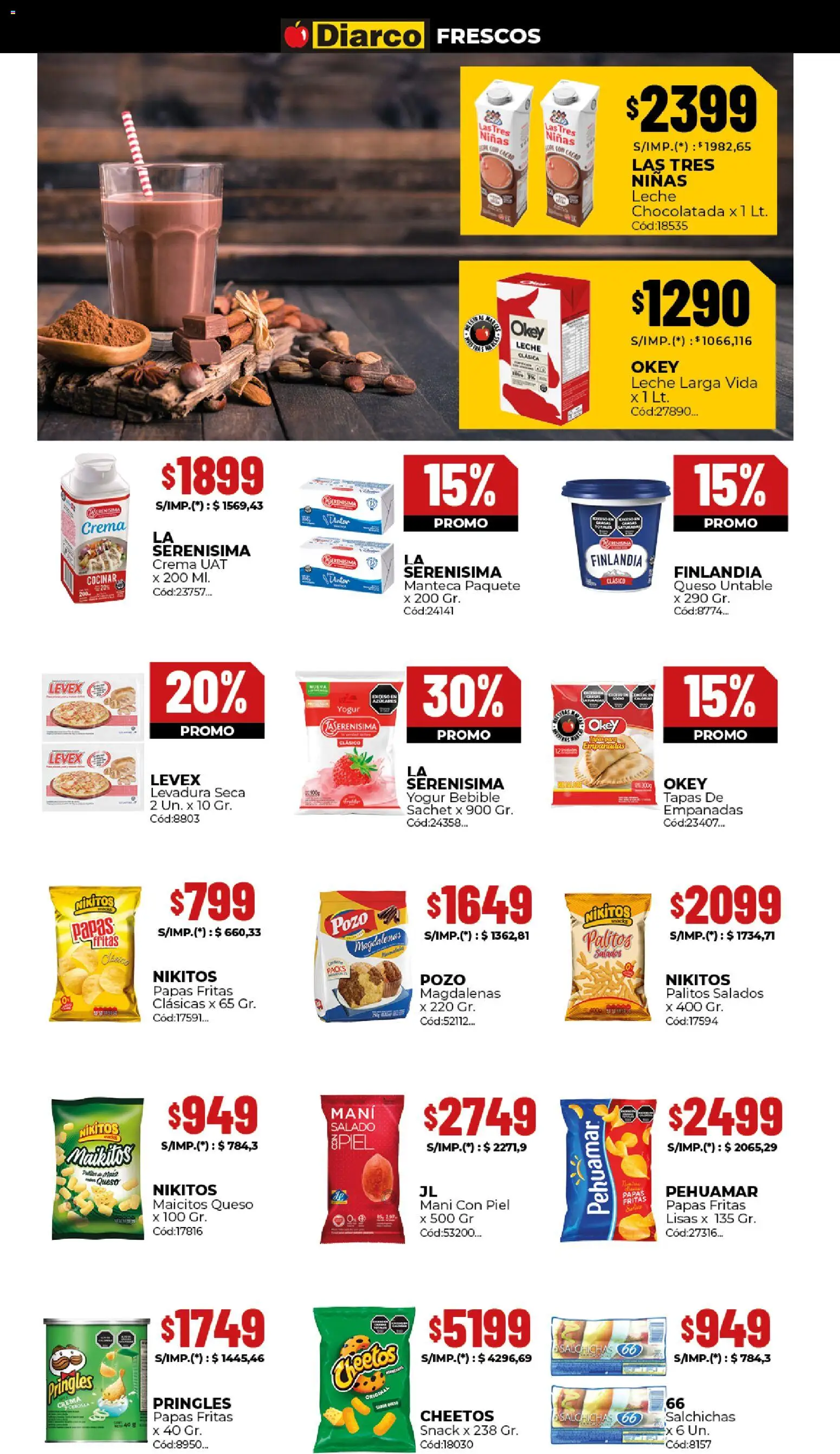 Diarco - Ofertas Interior │ válido desde el 15.12.2025 | Página: 12 | Productos: Mani, Magdalena, Queso, Crema