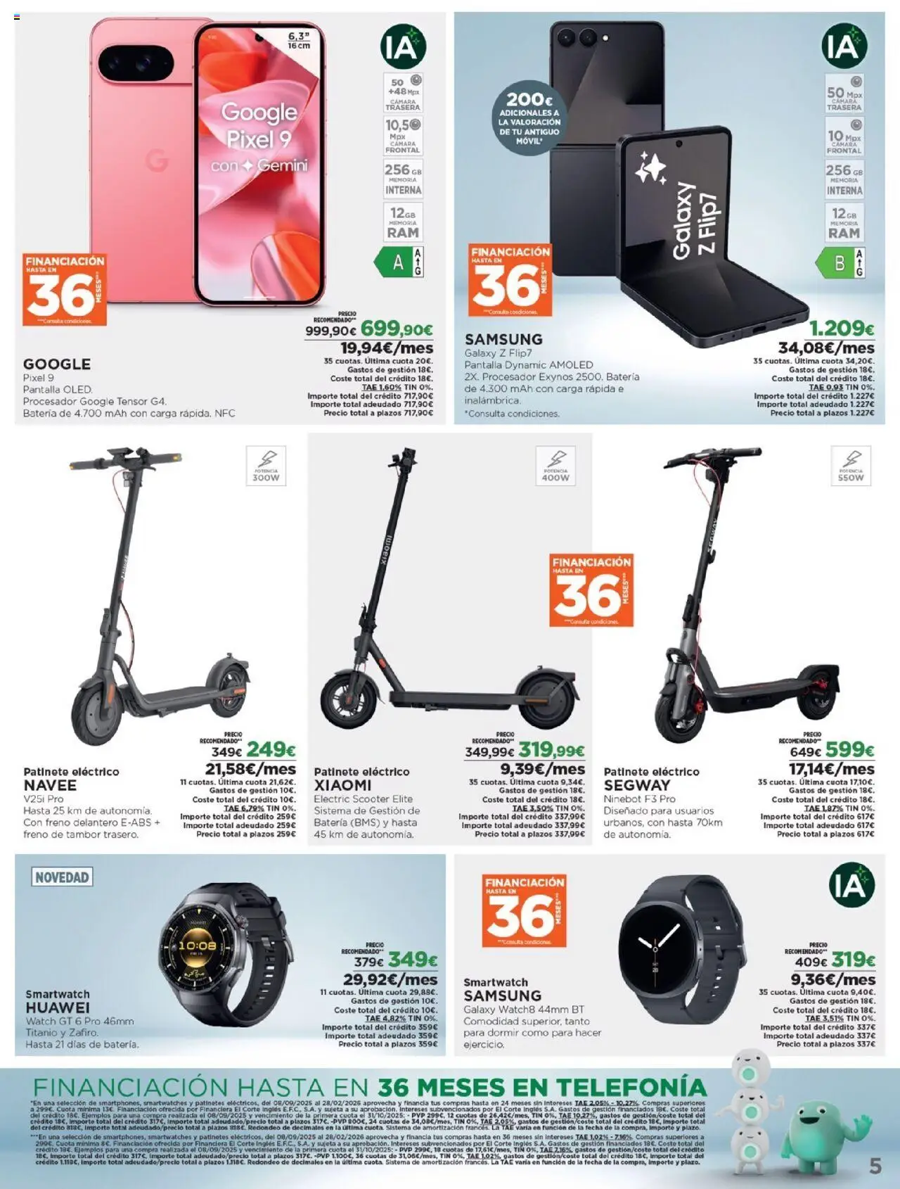 Nuevas ofertas de El Corte Inglés válidas en toda la República Mexicana desde el 06.10.2025. ¡Encuentra las mejores ofertas en El Corte Inglés - Catálogo Los Tecnoprecios! | Página: 5 | Productos: Cámara, Scooter, Batería