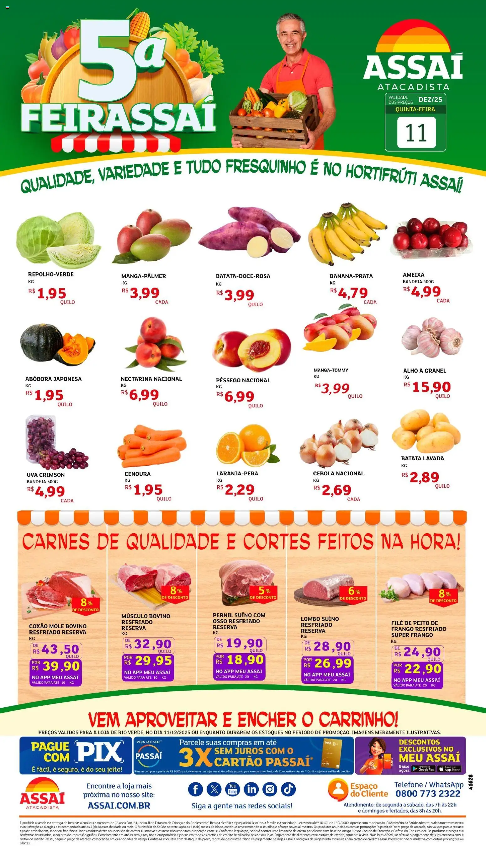 Assaí Atacadista Folheto - válido de 11.12.2025 | Página: 1 | Produtos: Pera, Pernil, Base, Cenoura