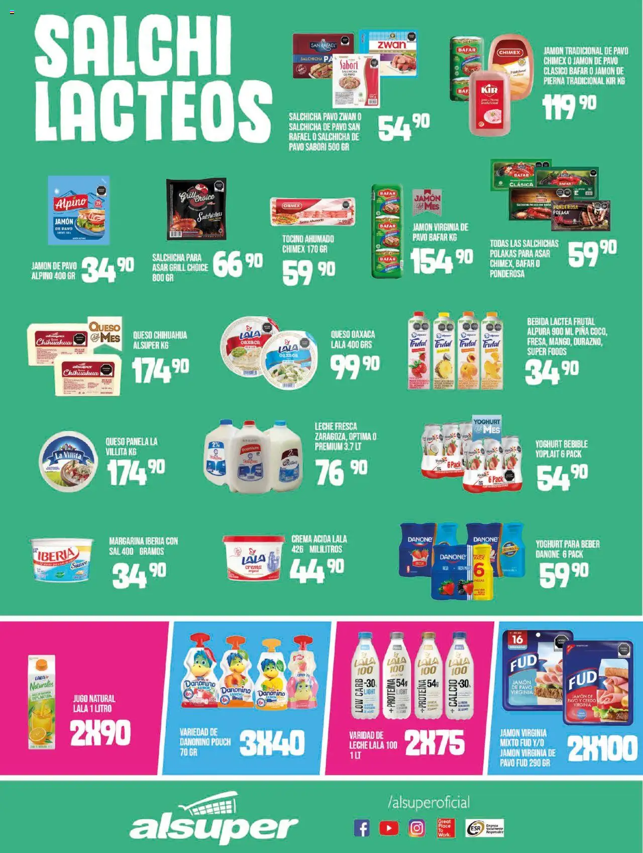Nuevas ofertas de Alsuper válidas en toda la República Mexicana desde el 01.08.2025. ¡Encuentra las mejores ofertas en Alsuper - Folleto! | Página: 3 | Productos: Tocino, Crema, Queso, Jugo