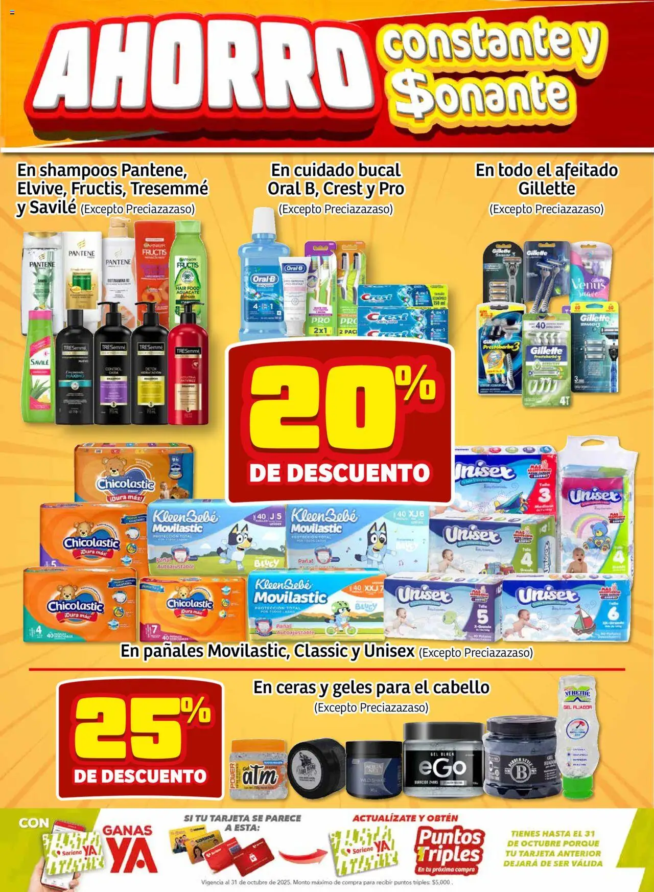Nuevas ofertas de Soriana válidas en toda la República Mexicana desde el 09.10.2025. ¡Encuentra las mejores ofertas en Soriana - Fin de Semana Mercado: Ags, Nay, Jal, Qro, Col, Mich, Gto, Hgo, Tlax, Mor, Pue, Gro, Oax, Edo. de Mex, CDMX, Zac y SLP! | Página: 4 | Productos: Aguacate, Pañales