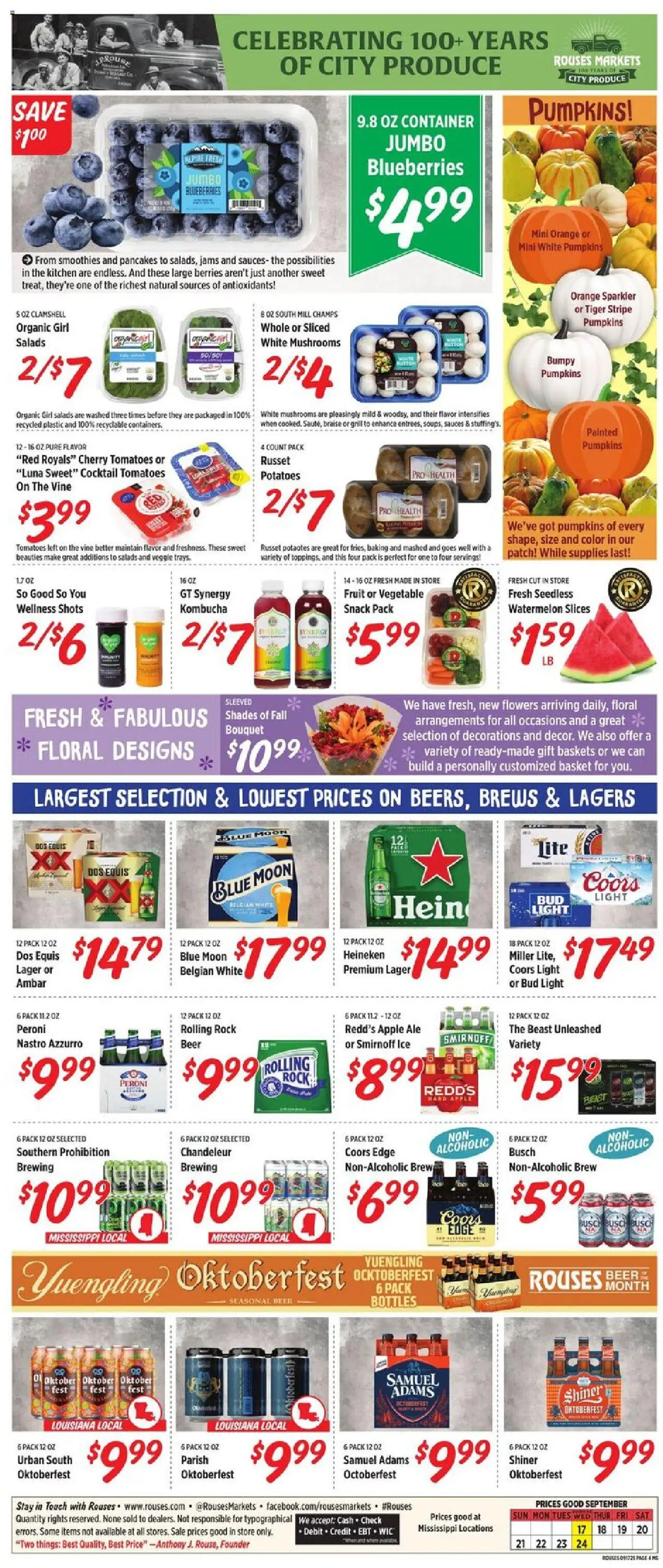 Rouses Weekly Ad - MS - valid from 17.09.2025 | Page: 7 | Products: Beer, Tomatoes, Potatoes, Grill