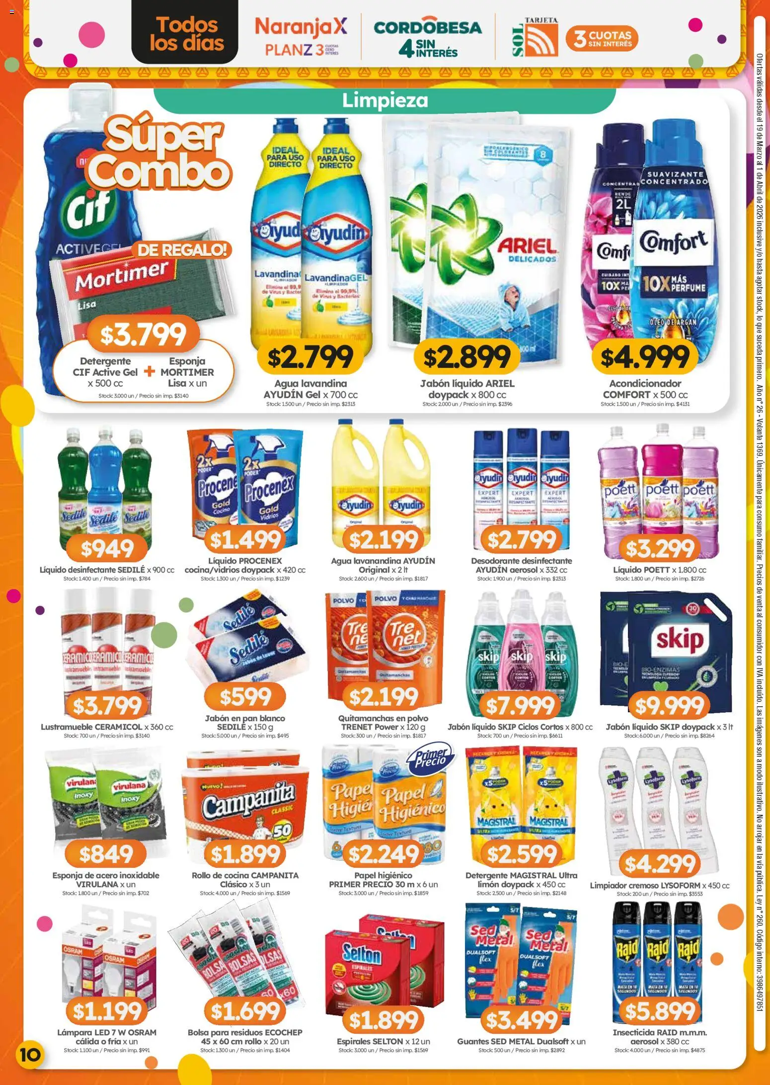 Cordiez ofertas │ válido desde el 19.03.2026 | Página: 10 | Productos: Jabón líquido, Limón, Guantes, Suavizante