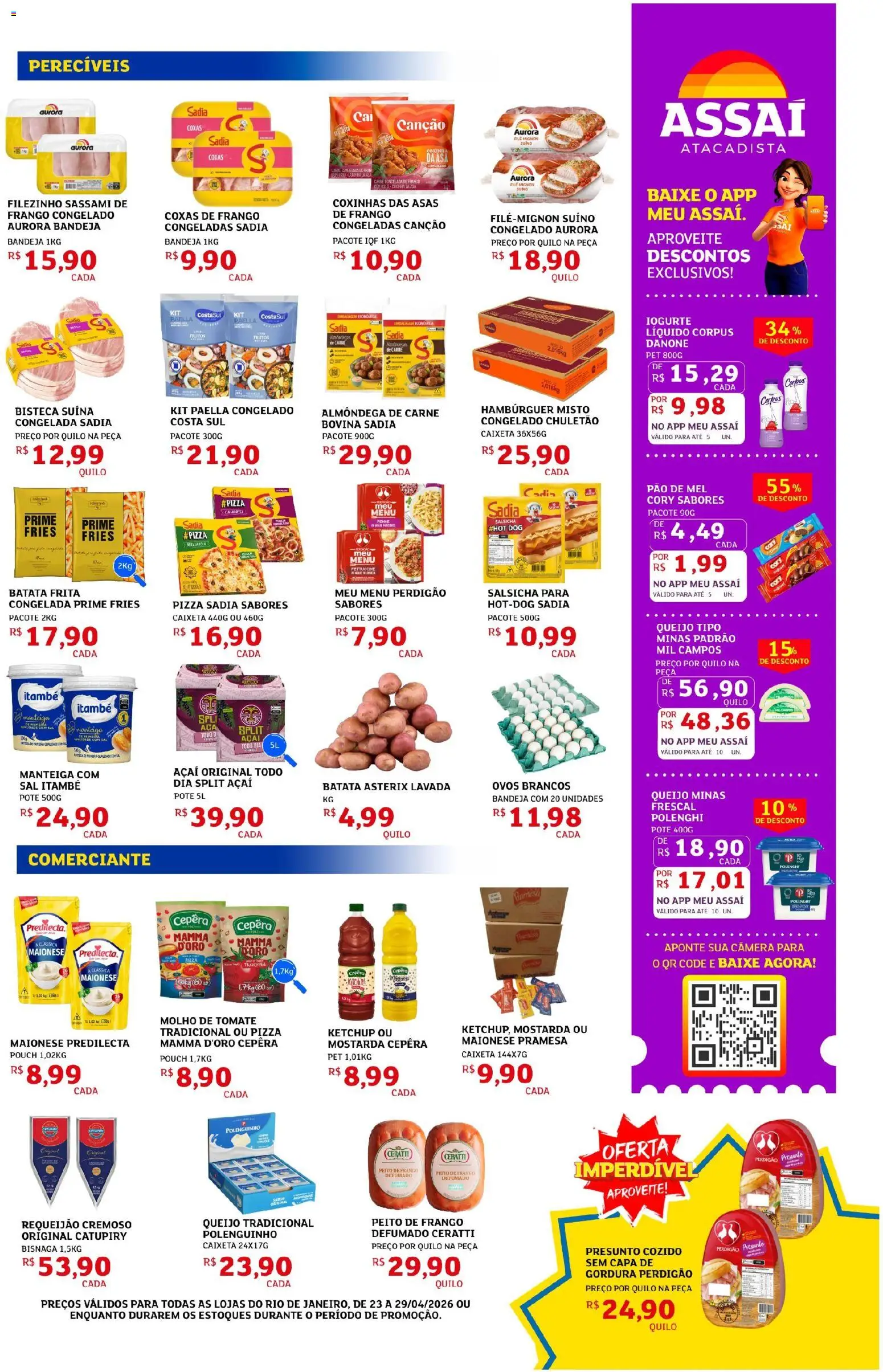 Assaí Atacadista Folheto - válido de 24.04.2026 | Página: 3 | Produtos: Molho de tomate, Salsicha, Queijo, Açaí