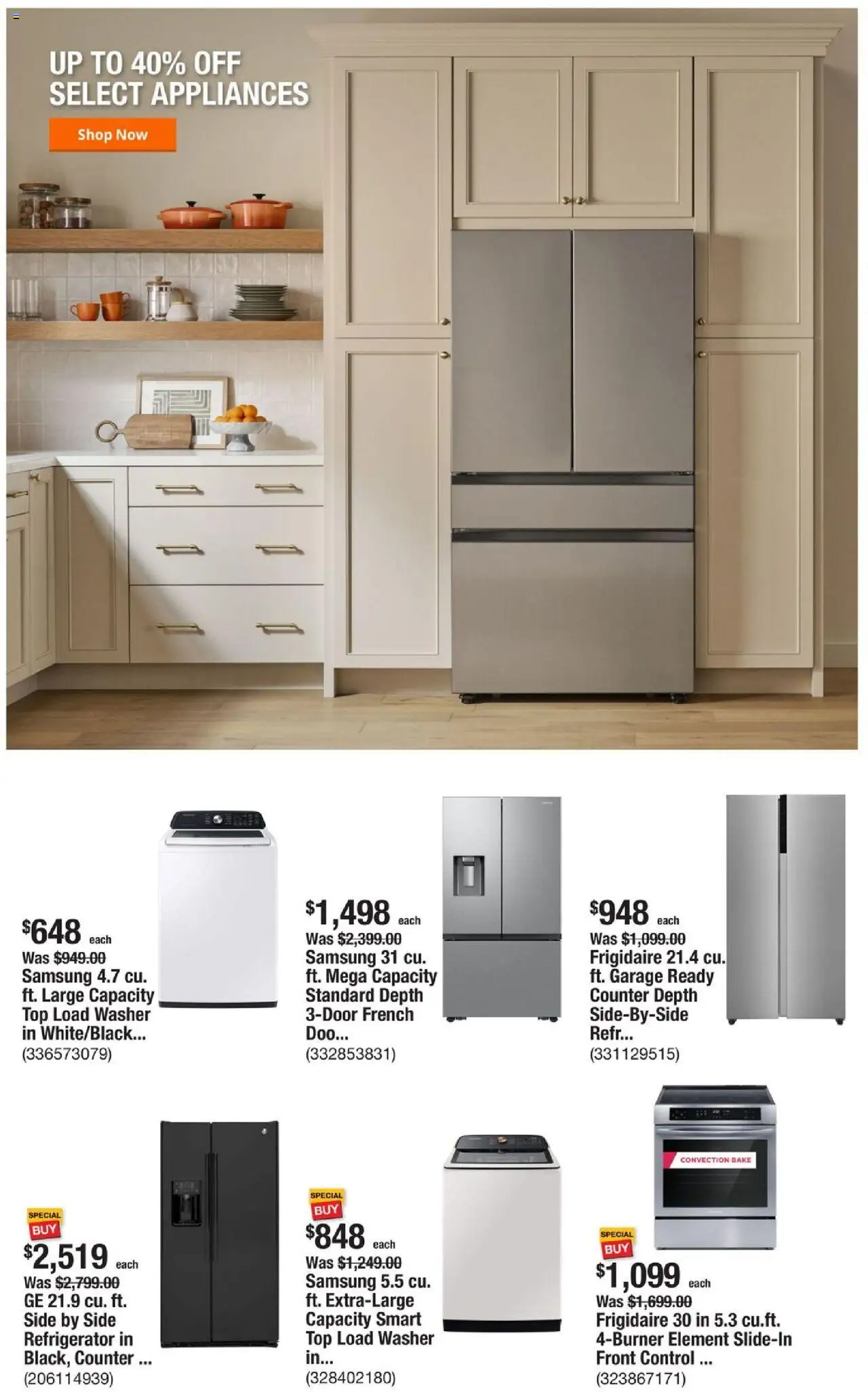 Home Depot Weekly Ad - FL - valid from 09.10.2025 | Page: 2 | Products: Washer, Refrigerator