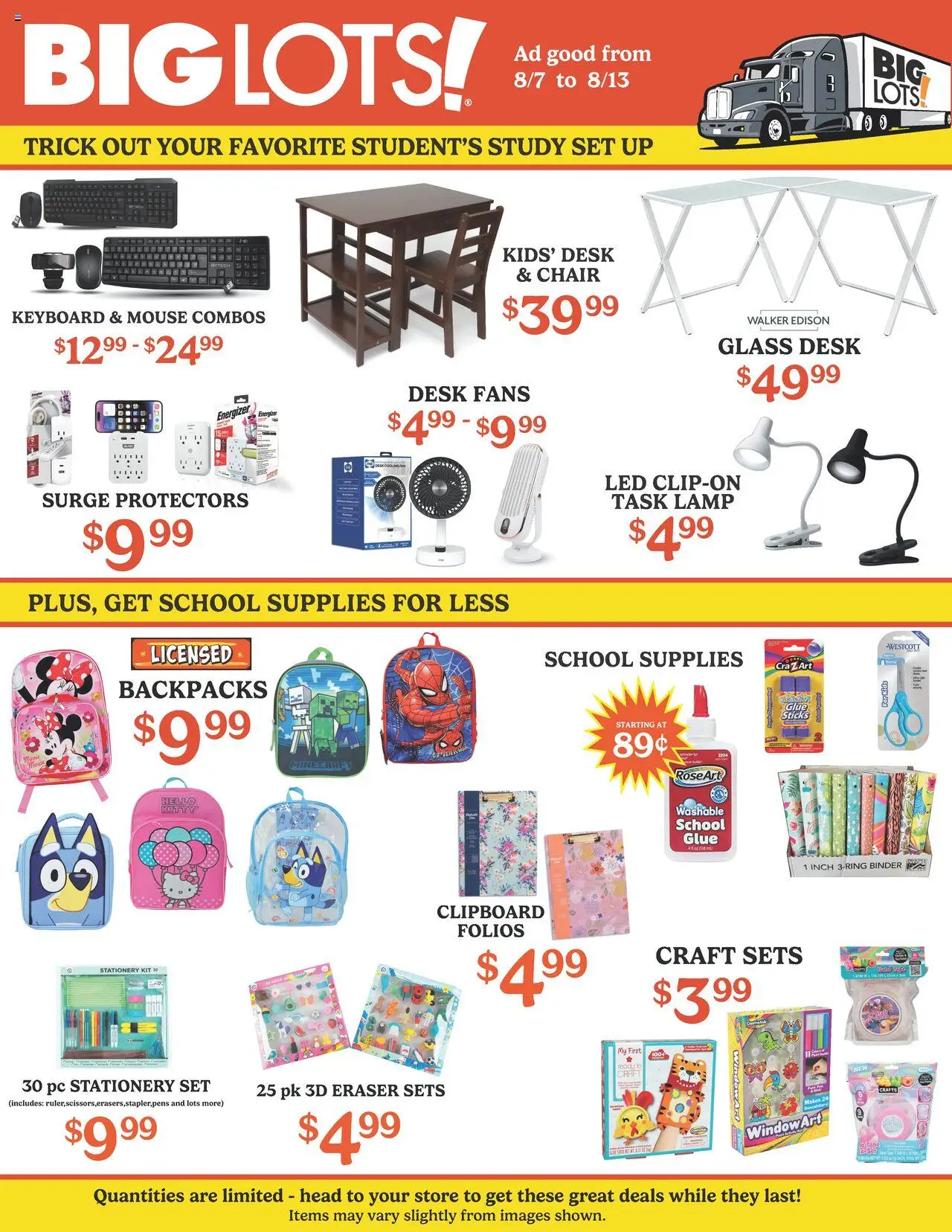 Big Lots Weekly Ad - valid from 07.08.2025 | Page: 2 | Products: Desk, Pc, Keyboard, Mouse