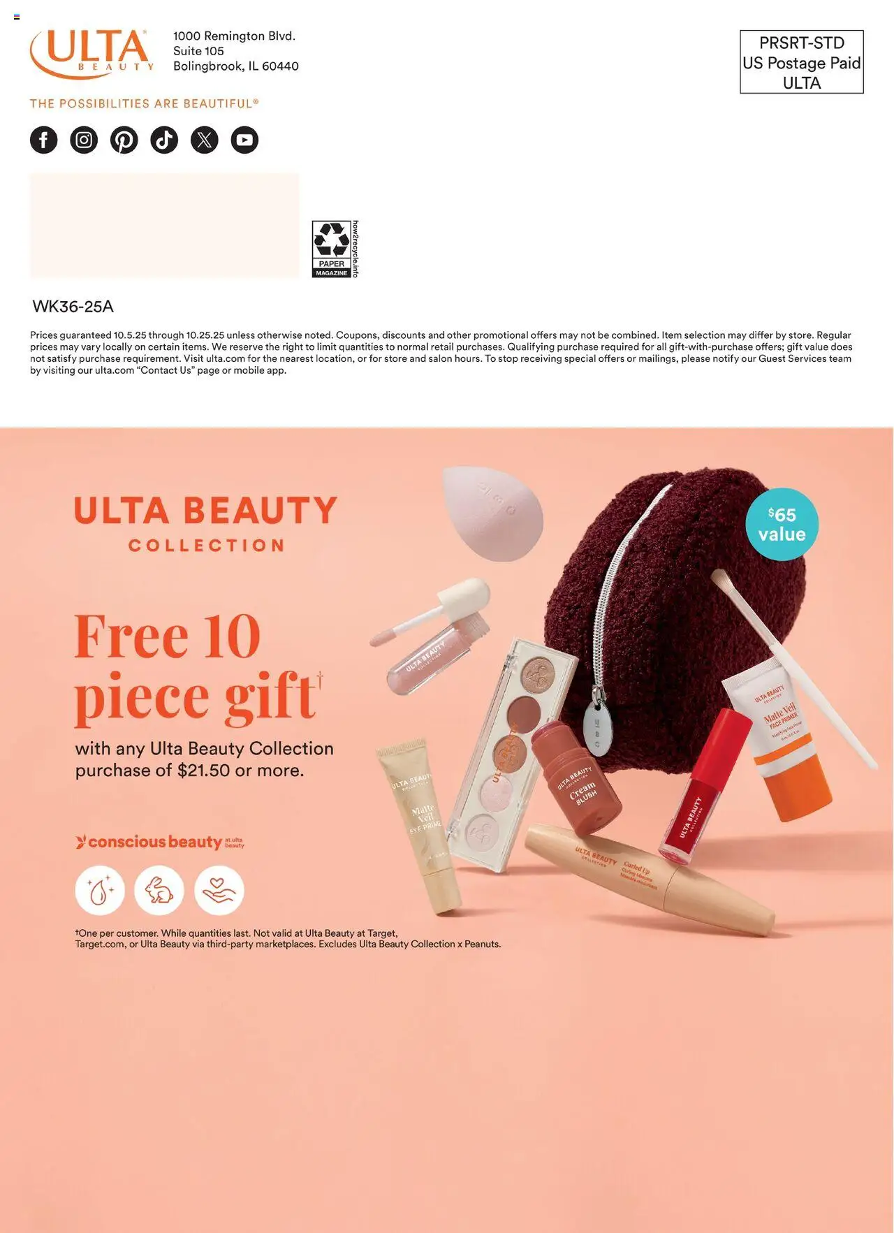 Ulta Beauty Weekly Ad - valid from 05.10.2025 | Page: 56 | Products: Blush, Face Primer, Mascara, Cream