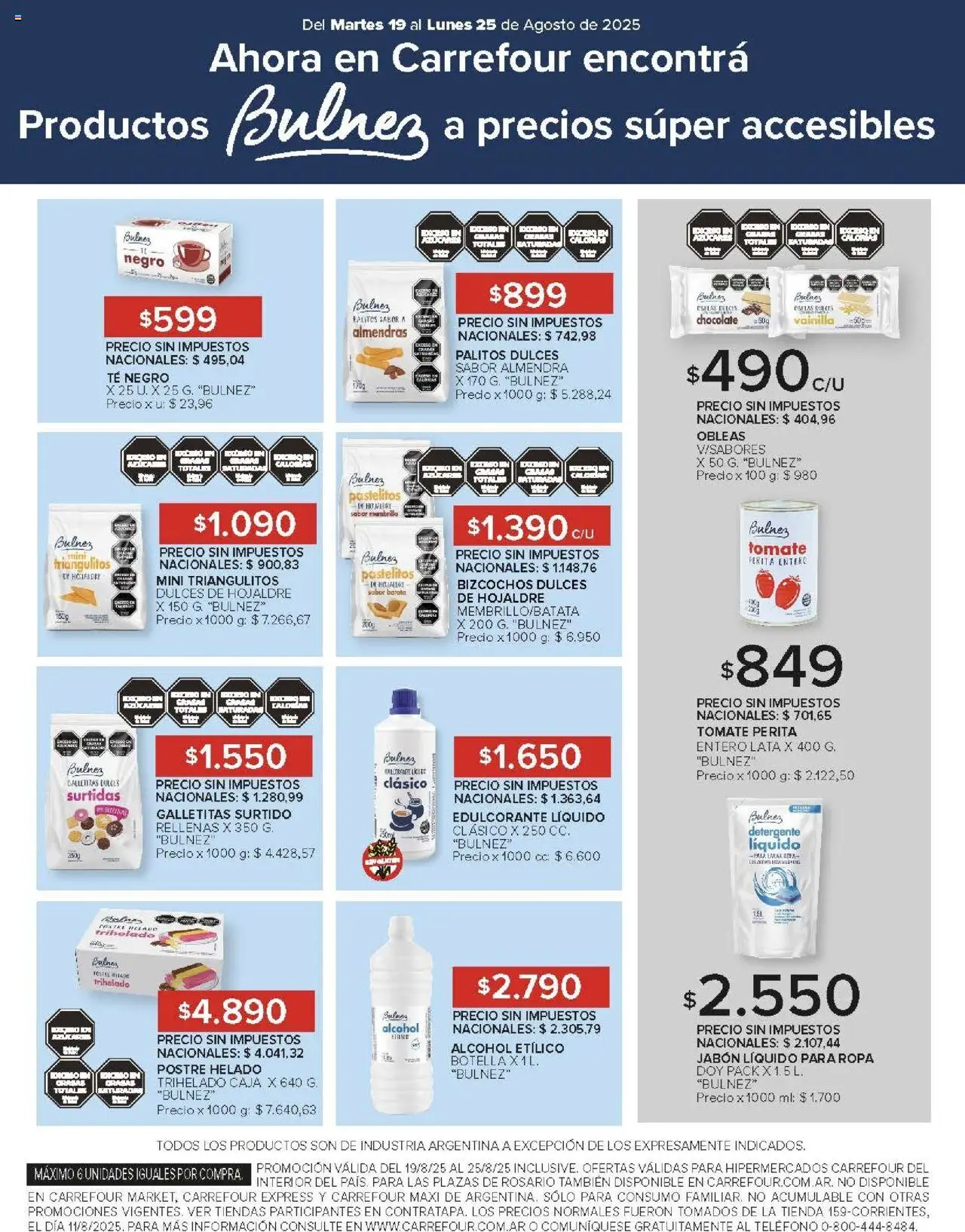 Carrefour ofertas - Córdoba │ válido desde el 19.08.2025 | Página: 15 | Productos: Helado, Rosario, Jabón, Detergente